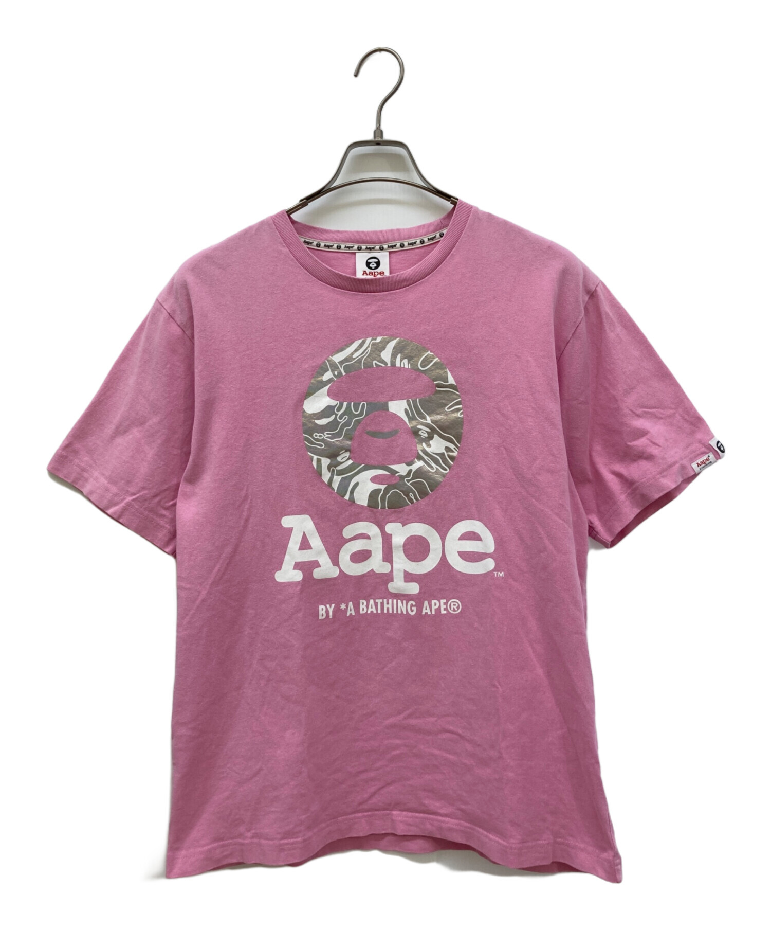 メンズ A BATHING APE スター柄 ポロシャツ グレー