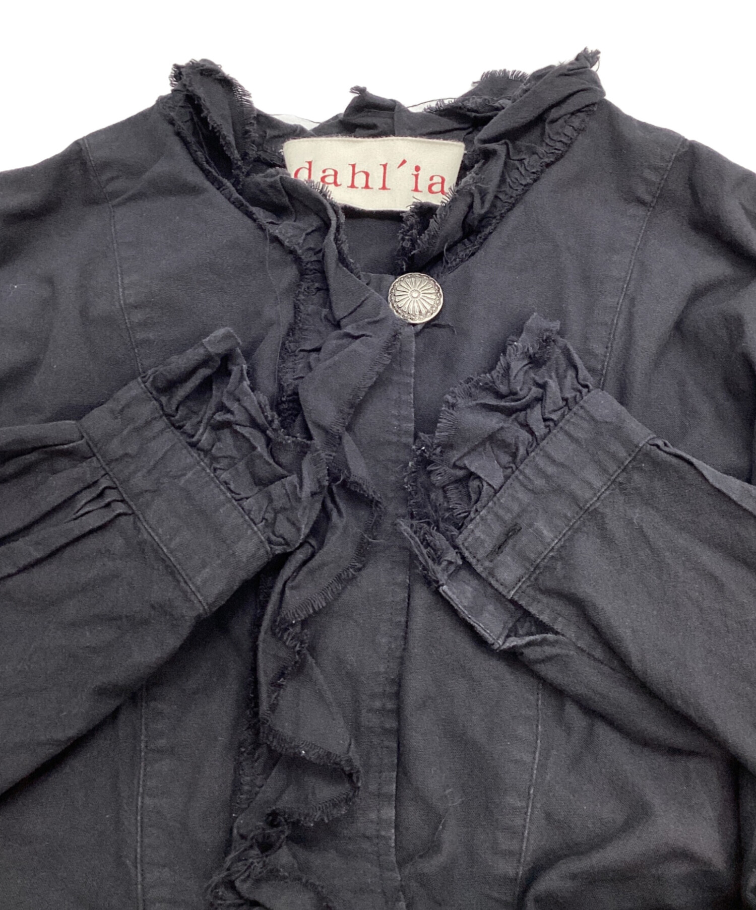 中古・古着通販】Dahl'ia (ダリア) フリルカラーワンピース ブラック