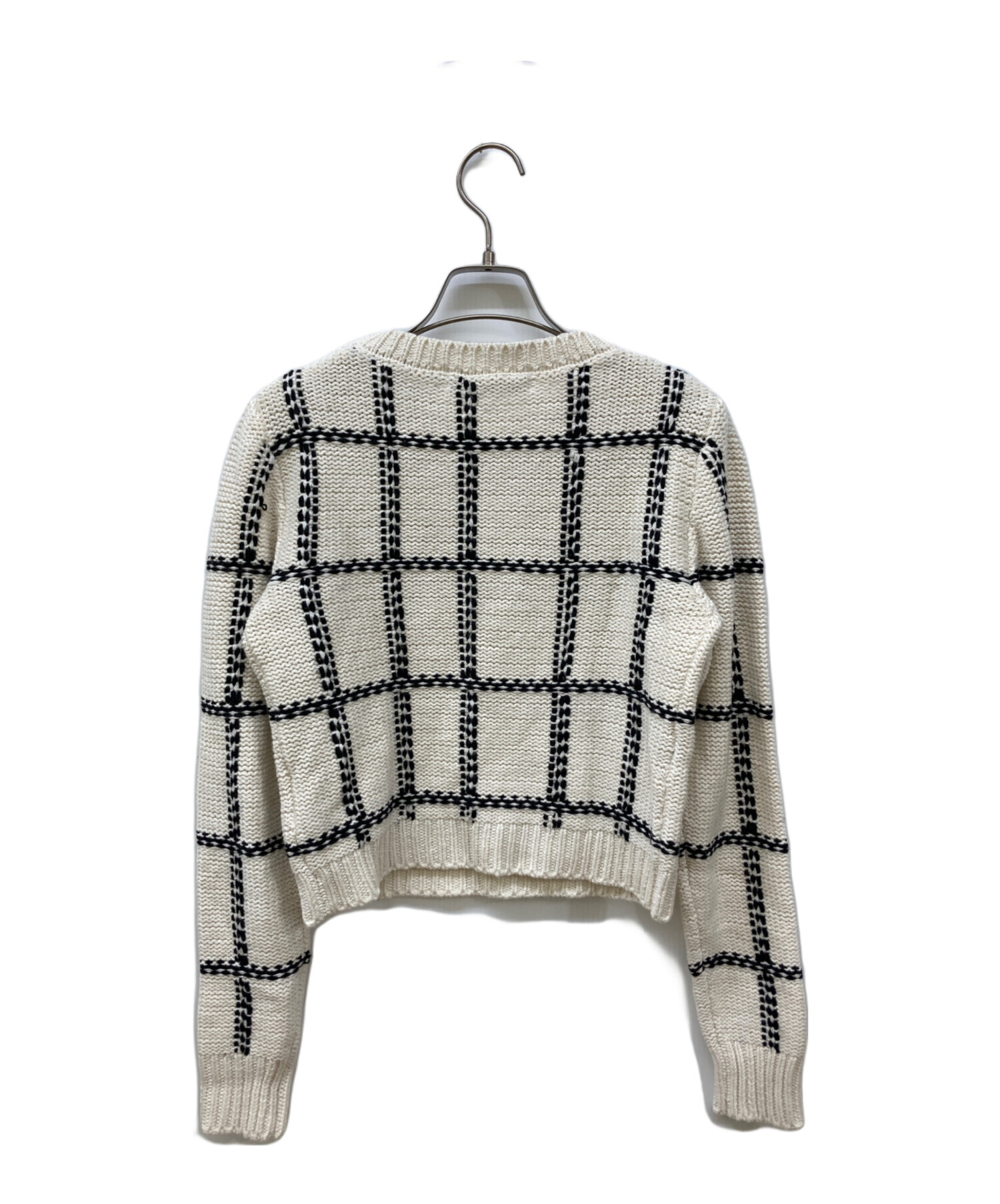 【未使用】sheller ステッチチェックウールニット 中古・古着通販】sheller (シェリエ) ステッチチェックウールニット