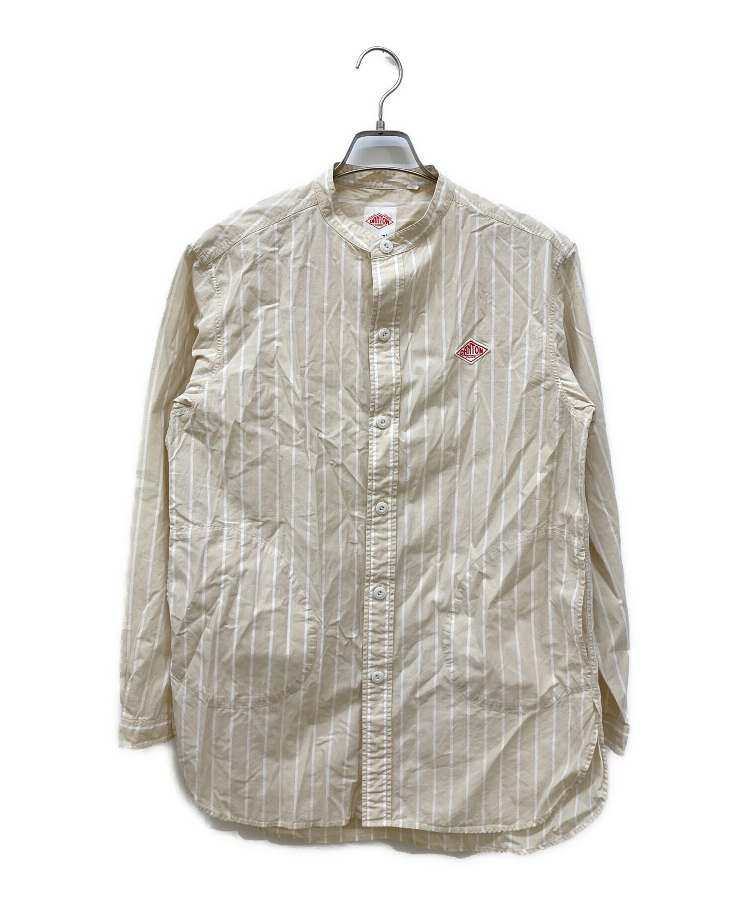中古・古着通販】DANTON (ダントン) バンドカラーシャツ ベージュ 
