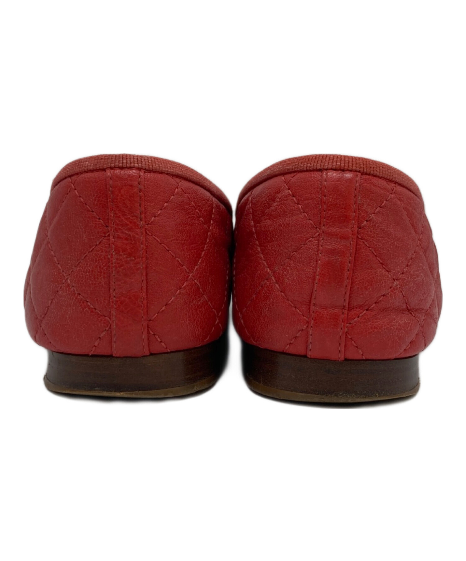 CHANEL バレエシューズ レッド 36 中古・古着通販】CHANEL (シャネル) ココマークフラットシューズ