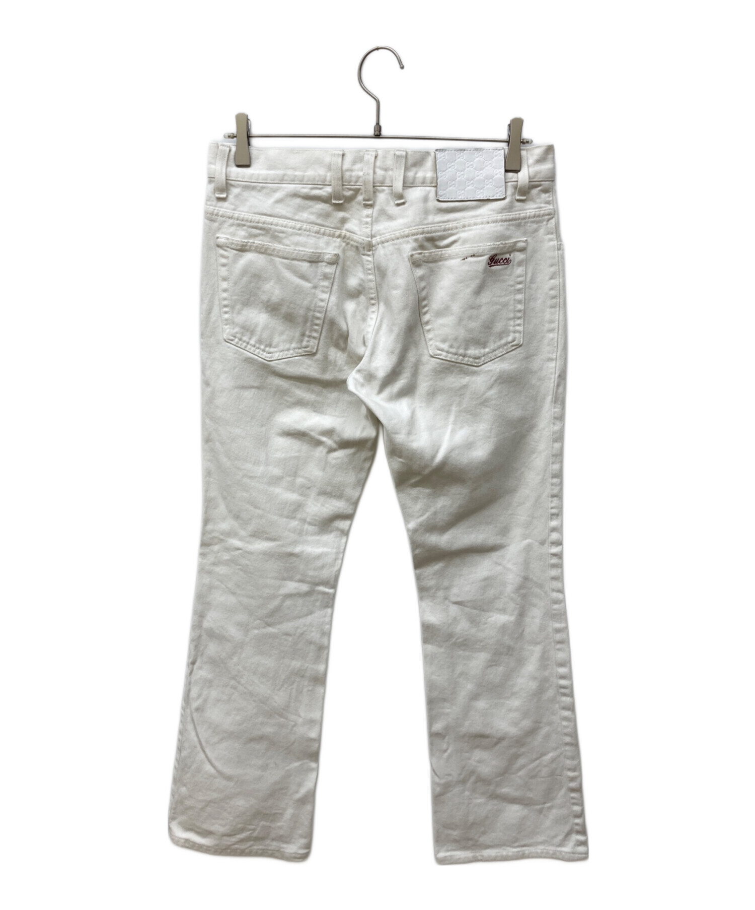 中古・古着通販】GUCCI (グッチ) フレアデニムパンツ ホワイト サイズ