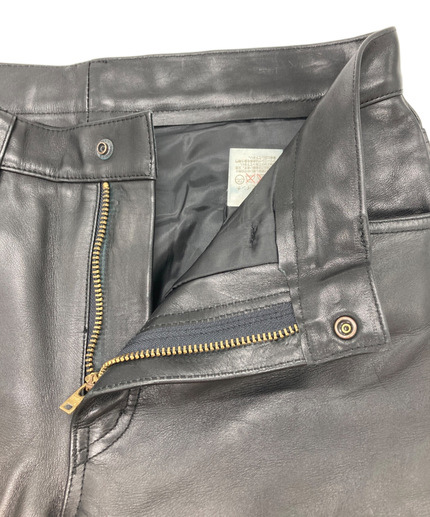中古・古着通販】LEVI'S (リーバイス) レザーパンツ ブラック サイズ