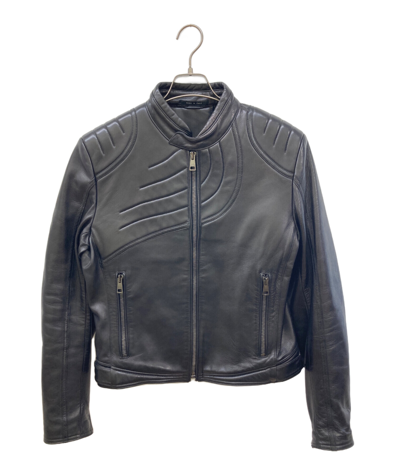 【限定値引】GUCCI ブラックラムレザージャケット 40サイズ 中古・古着通販】GUCCI (グッチ) ラムレザージャケット ブラック