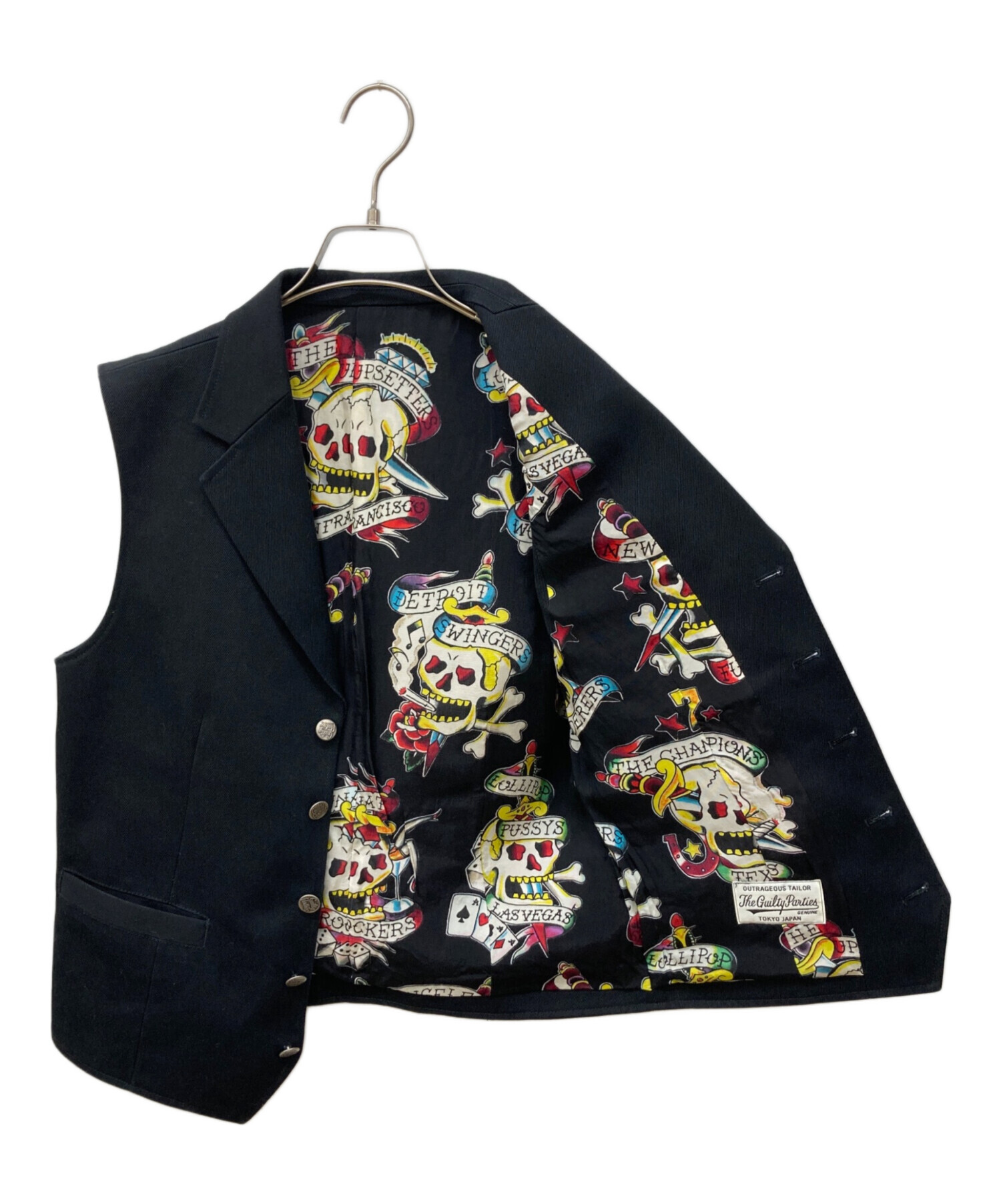 中古・古着通販】WACKO MARIA (ワコマリア) スカル柄ベスト ブラック