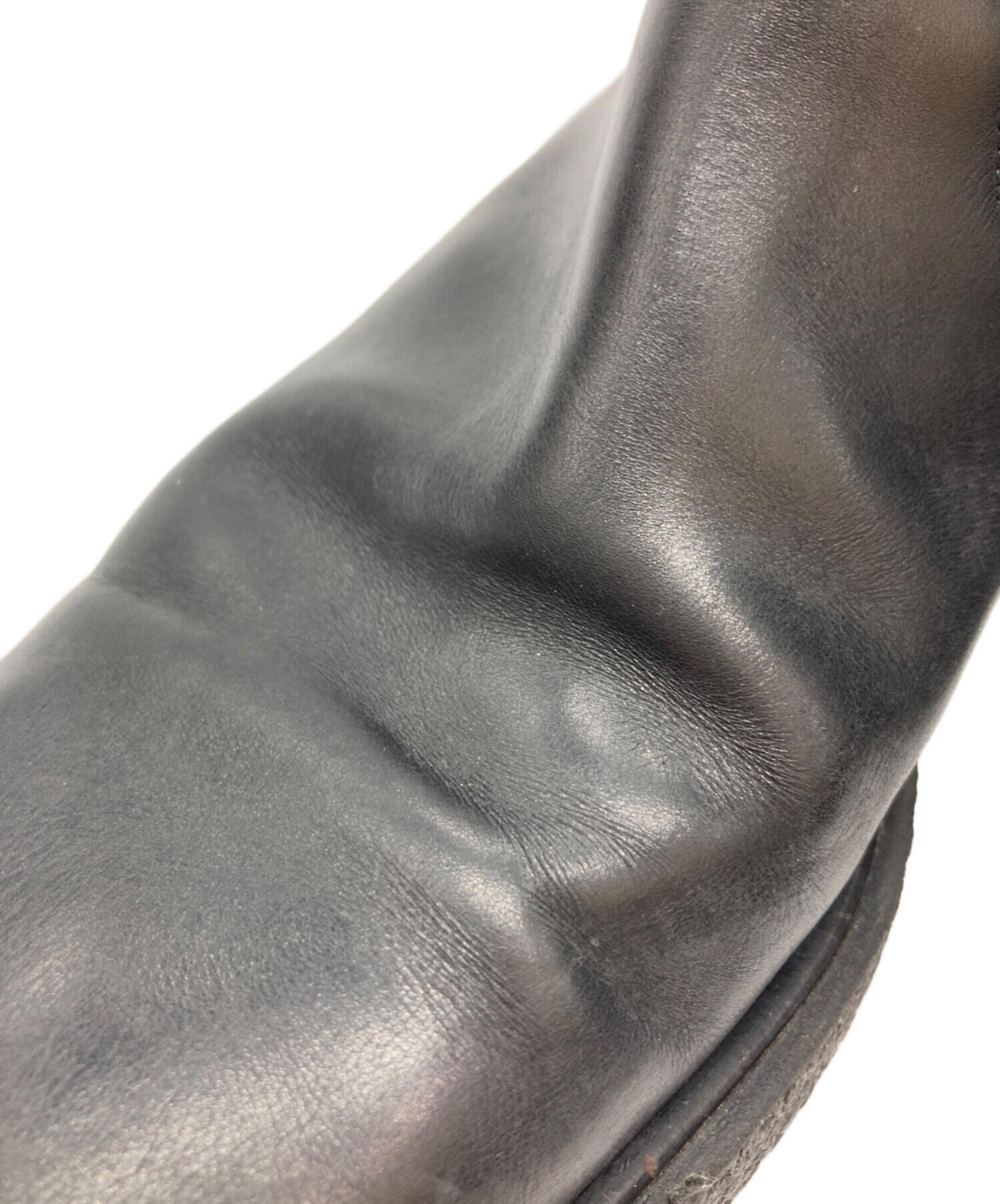 中古・古着通販】GUCCI (グッチ) サイドジップレザーブーツ ブラック