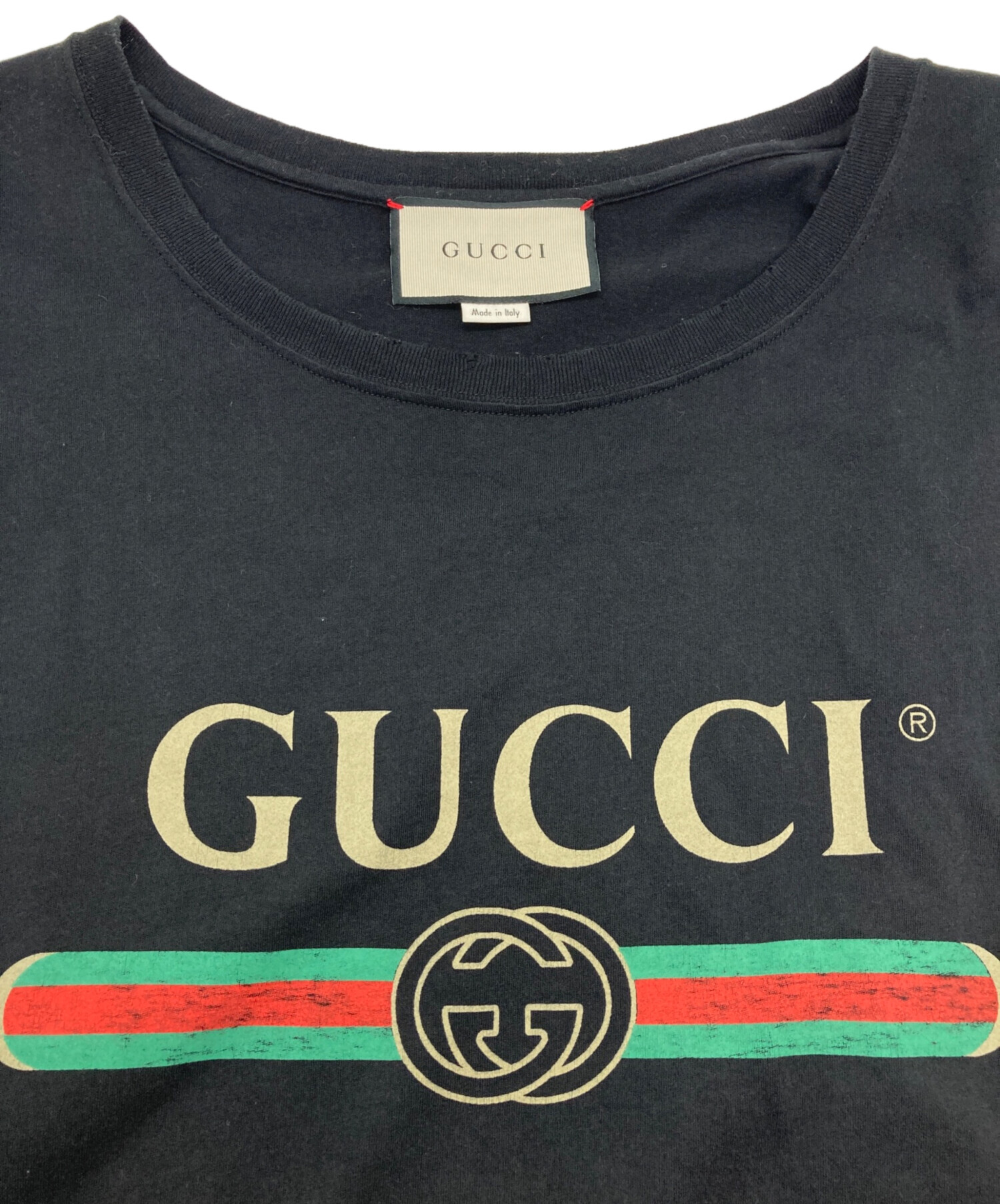 中古・古着通販】GUCCI (グッチ) ロゴ ウォッシュドオーバーサイズ T 