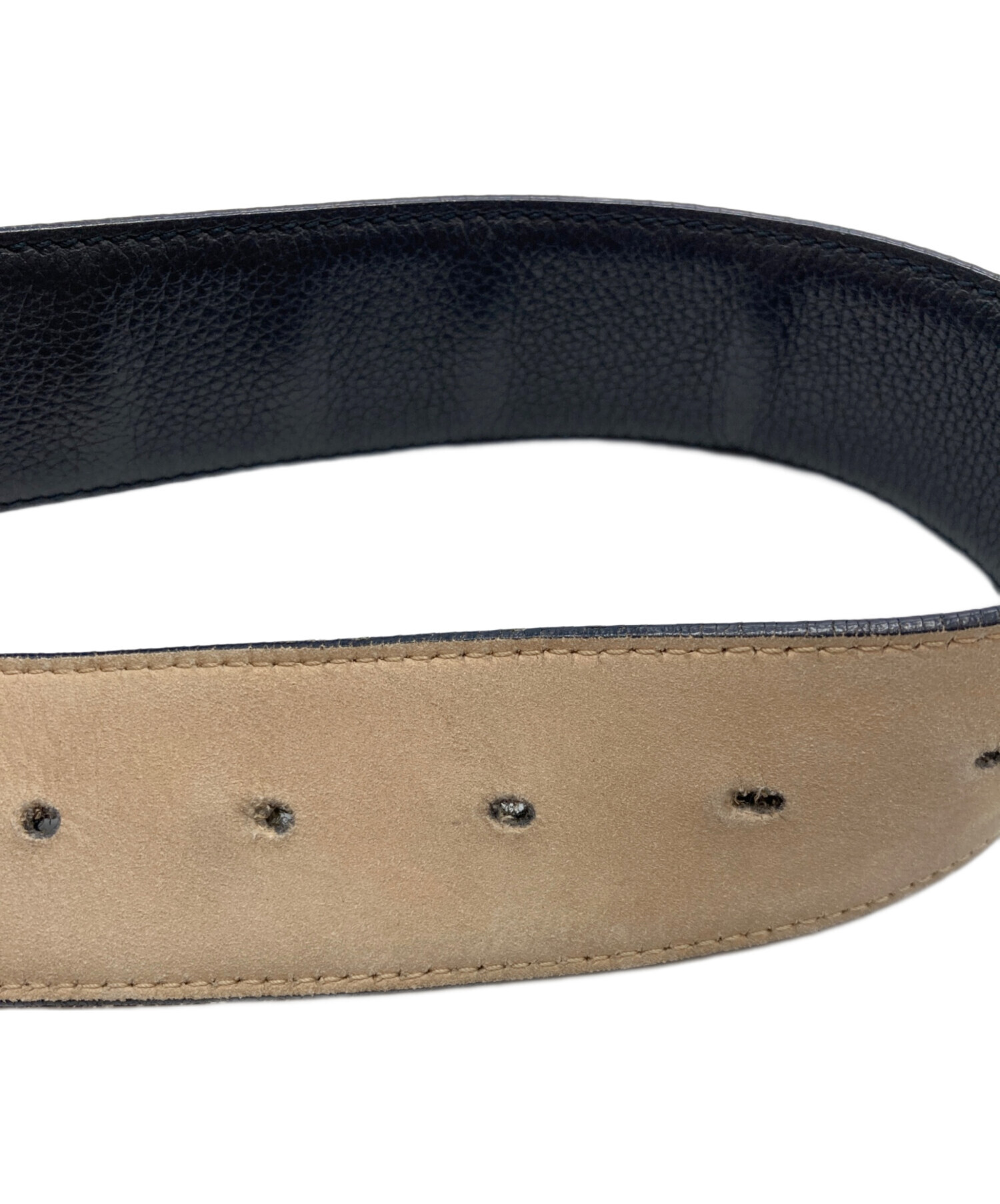 中古・古着通販】BVLGARI (ブルガリ) バックルレザーベルト ブラック