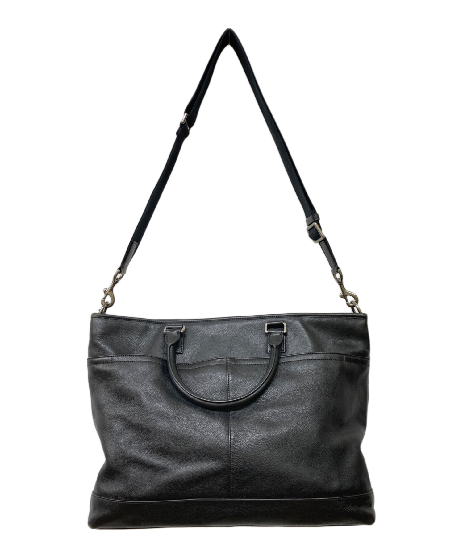 中古・古着通販】COACH (コーチ) 2WAYレザーショルダーバッグ ブラック 