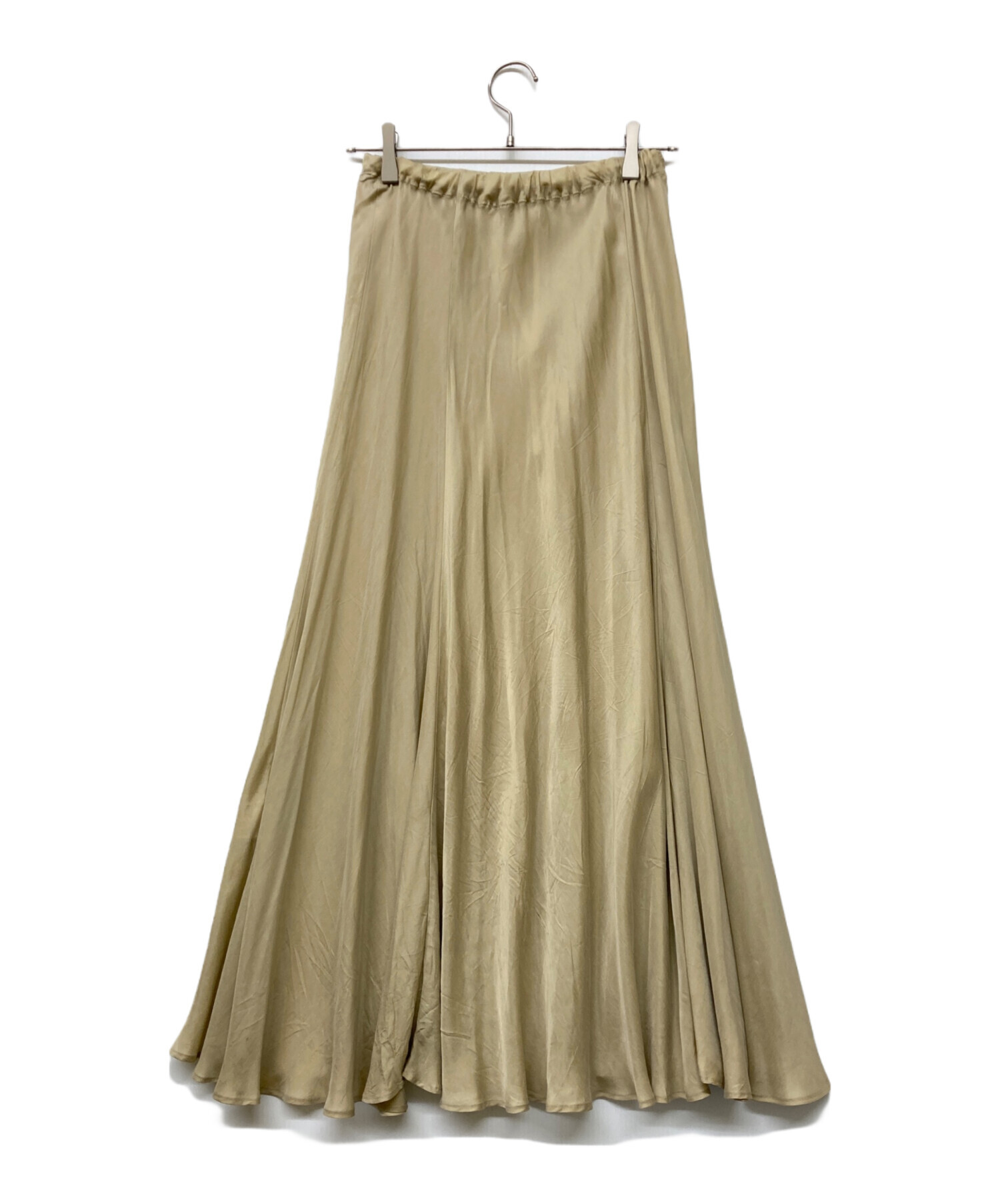 なな　Plage フィブリルギャザーロングスカート キャメル 新品 新品 Plage プラージュ Washable Fibril ギャザーロングスカート