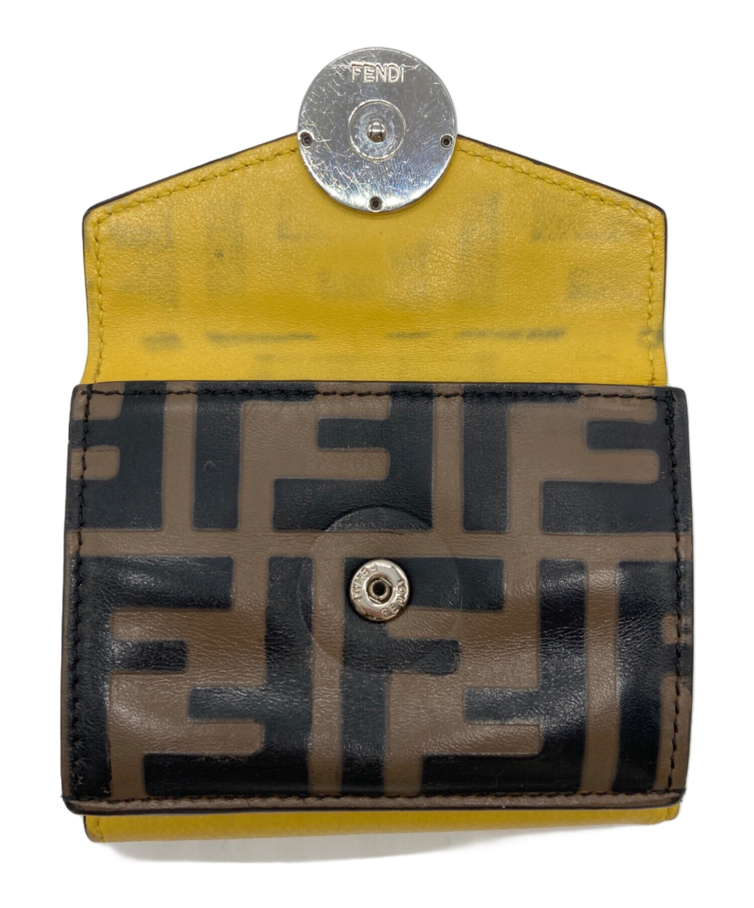 FENDI 三つ折り財布 イエロー/ブラウン FENDI 三つ折り財布 イエロー/ブラウン 【公式通販】