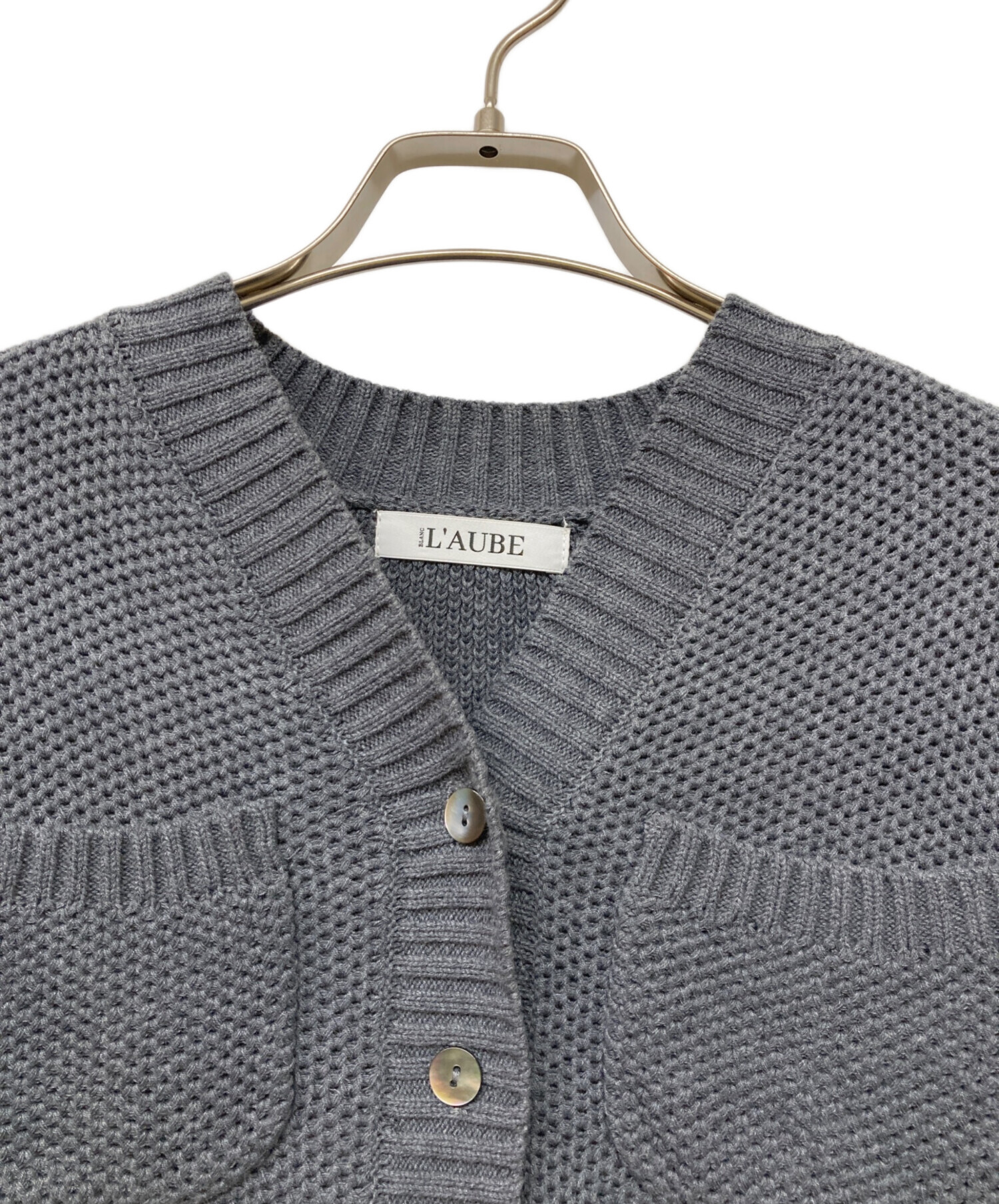 中古・古着通販】L'AUBE BLANC (ローブ ブラン) Basket Knit Cardigan