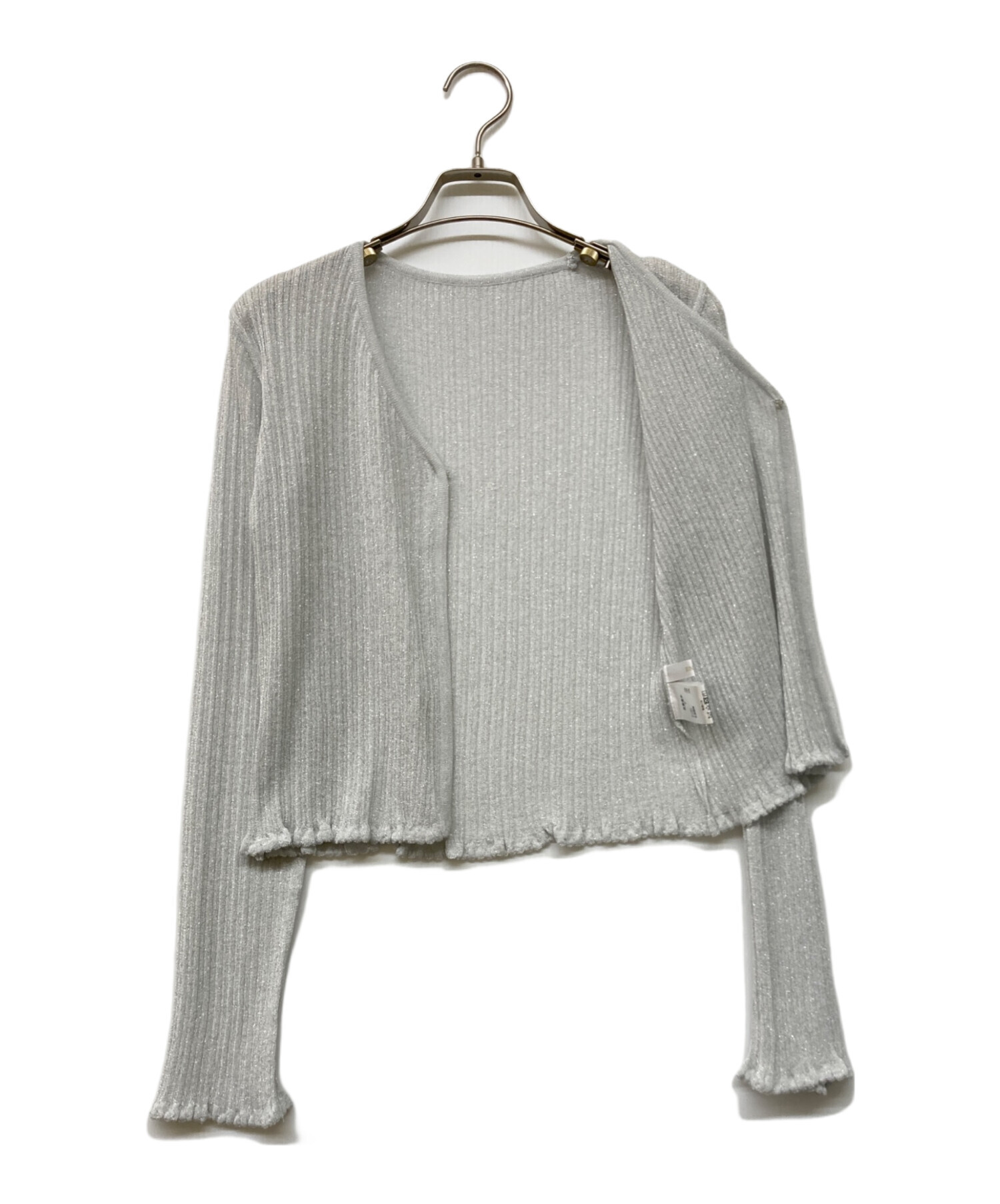 中古・古着通販】ENEU (エヌー) glitter frill cardigan シルバー 