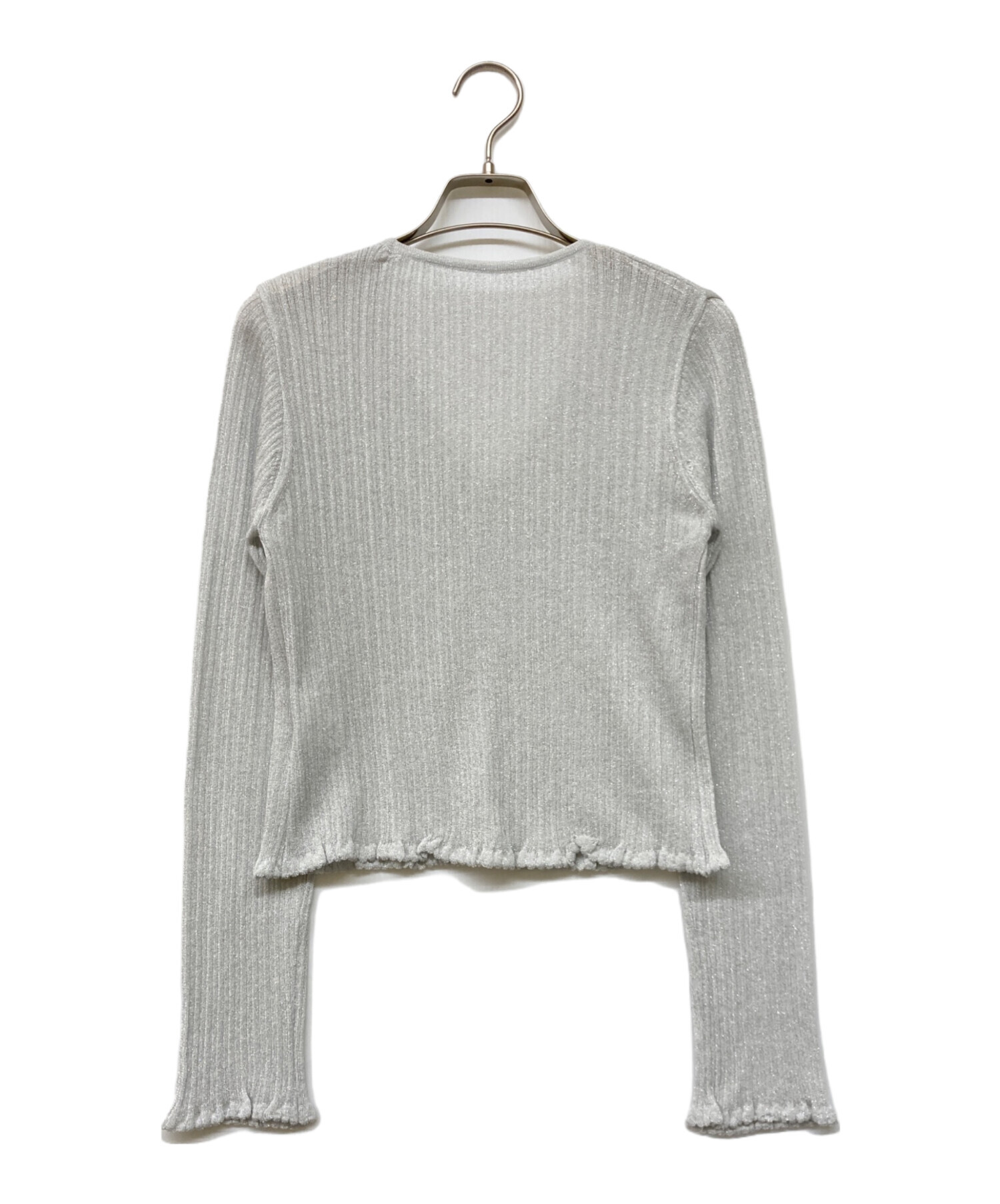 中古・古着通販】ENEU (エヌー) glitter frill cardigan シルバー 