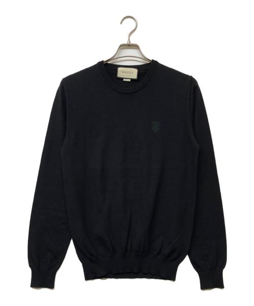 中古・古着通販】GUCCI (グッチ) エンブレムニット ブラック サイズ:M