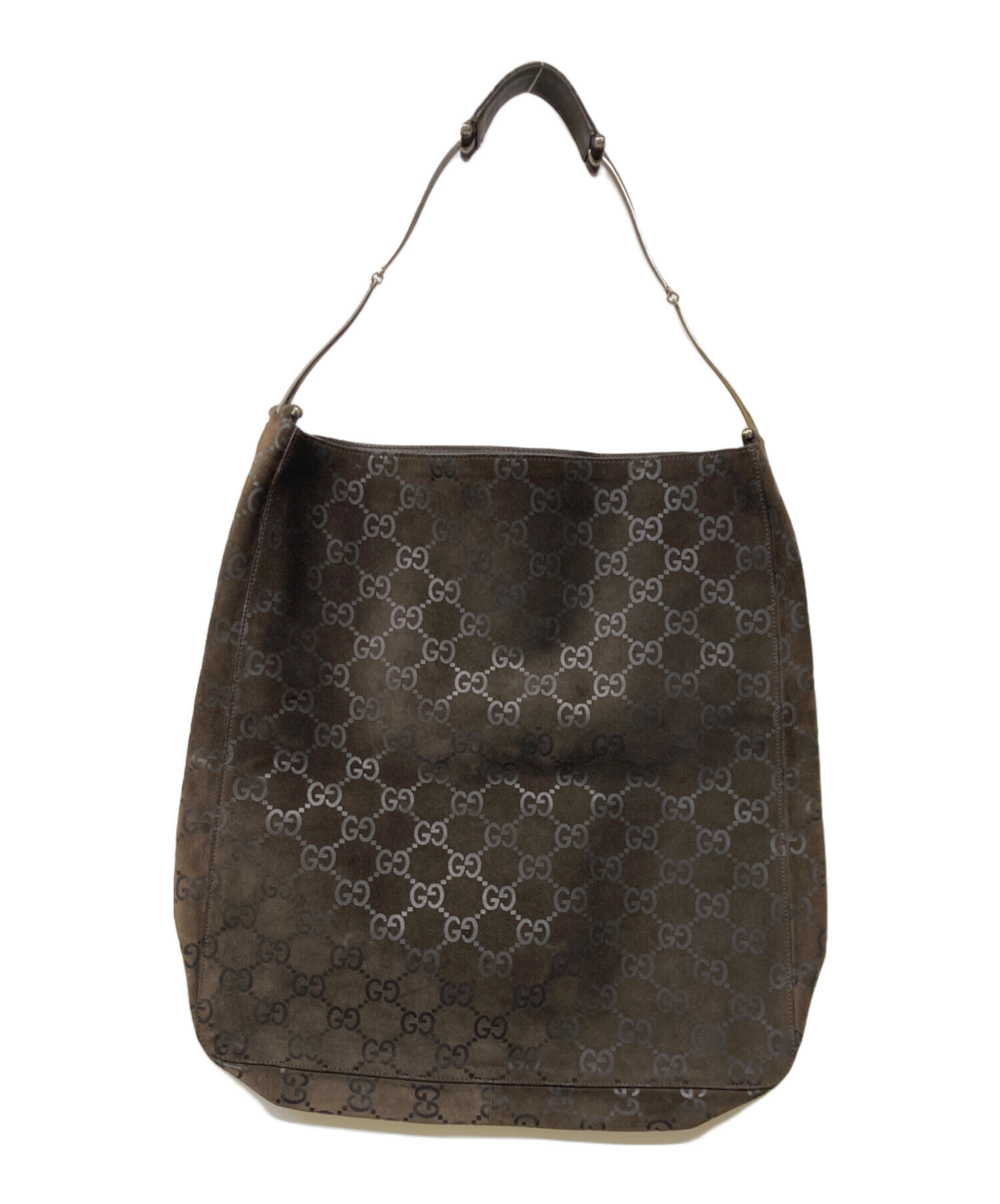 中古・古着通販】GUCCI (グッチ) GG柄ワンショルダースウェードバッグ 