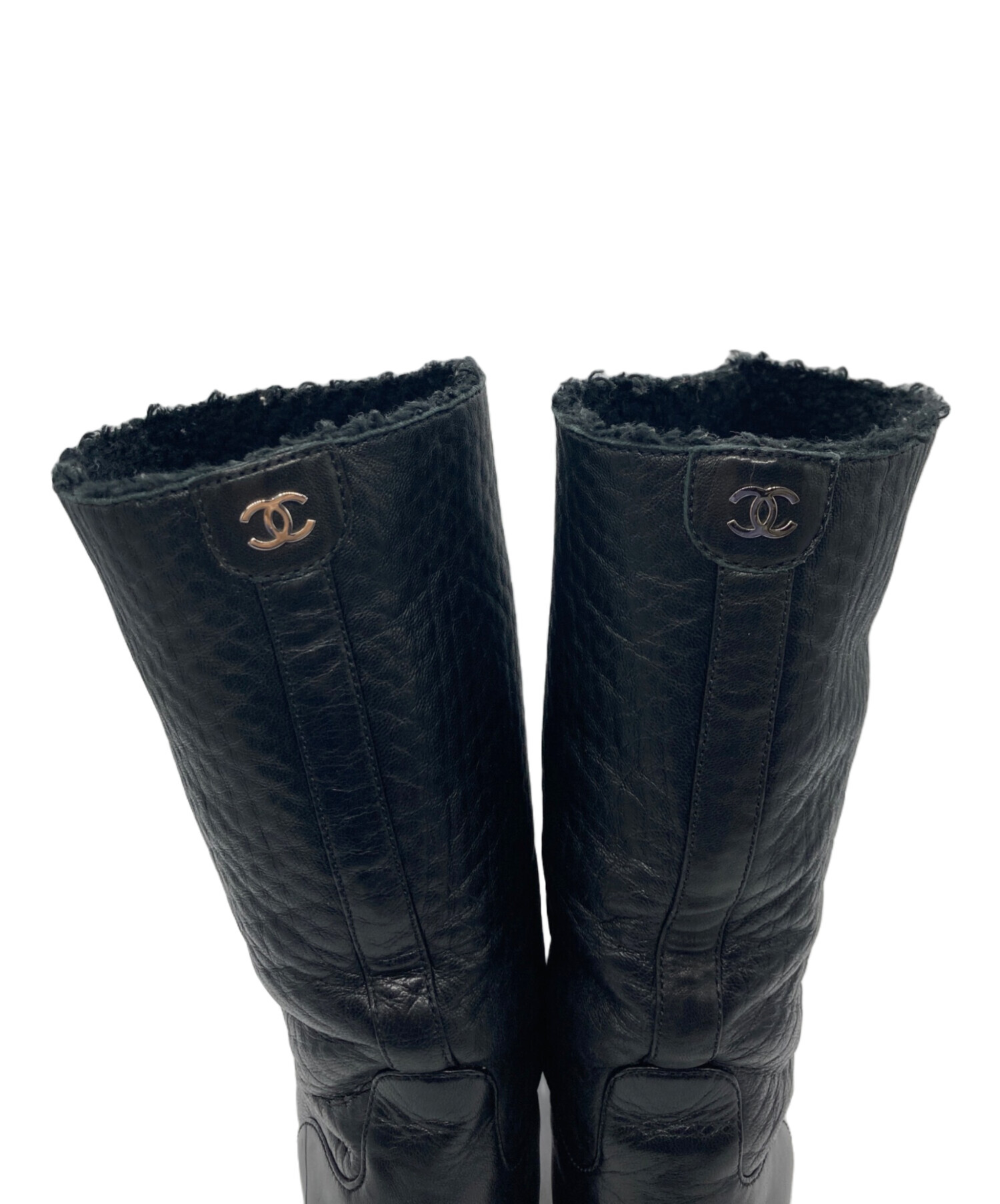 中古・古着通販】CHANEL (シャネル) ココマークレザーロングブーツ