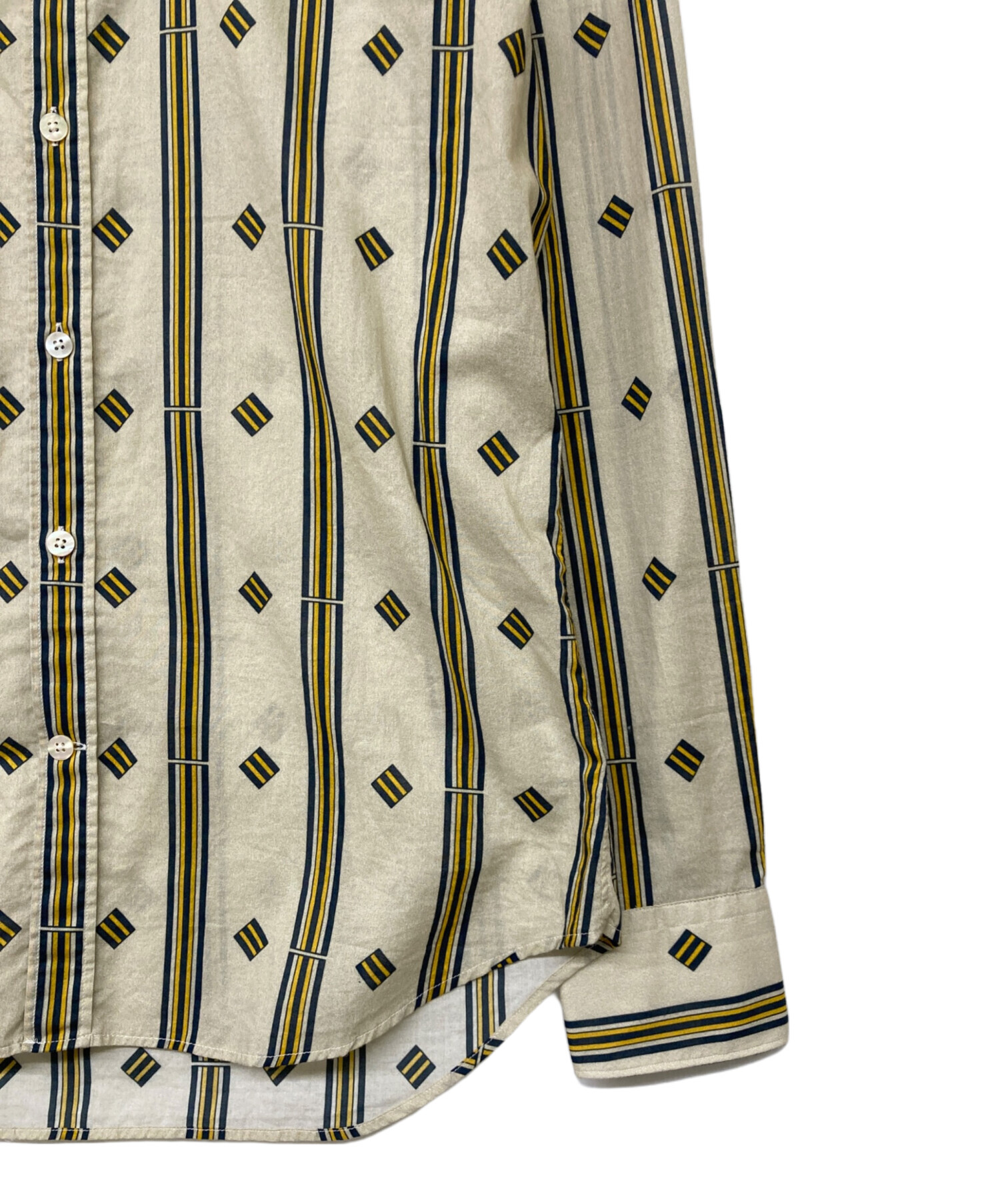 現地価格セール バグッタ Bagutta 総柄 ロゴ シャツ 長袖 ホリゾンタル 