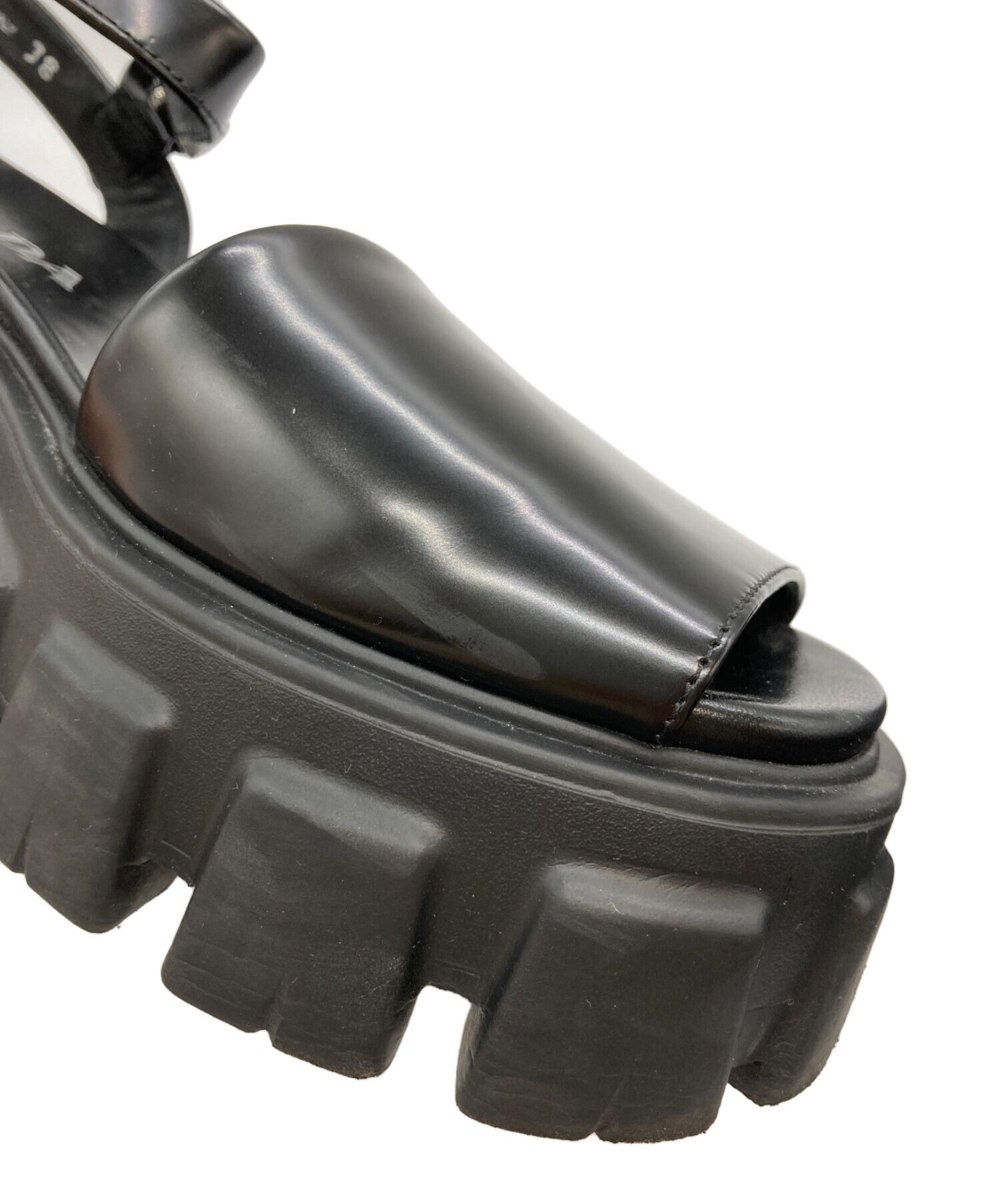 【未使用】プラダ　PRADA　サンダル　モノリス　ナストロ レザー 上品】☆PRADA☆プラダ モノリス ナッパレザー サンダル (PRADA