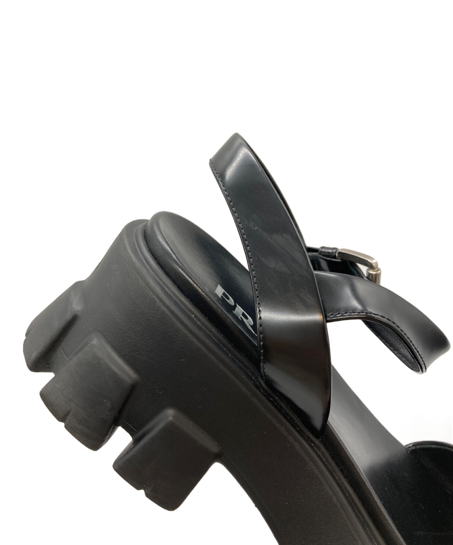 中古・古着通販】PRADA (プラダ) モノリスブラッシュドレザーサンダル