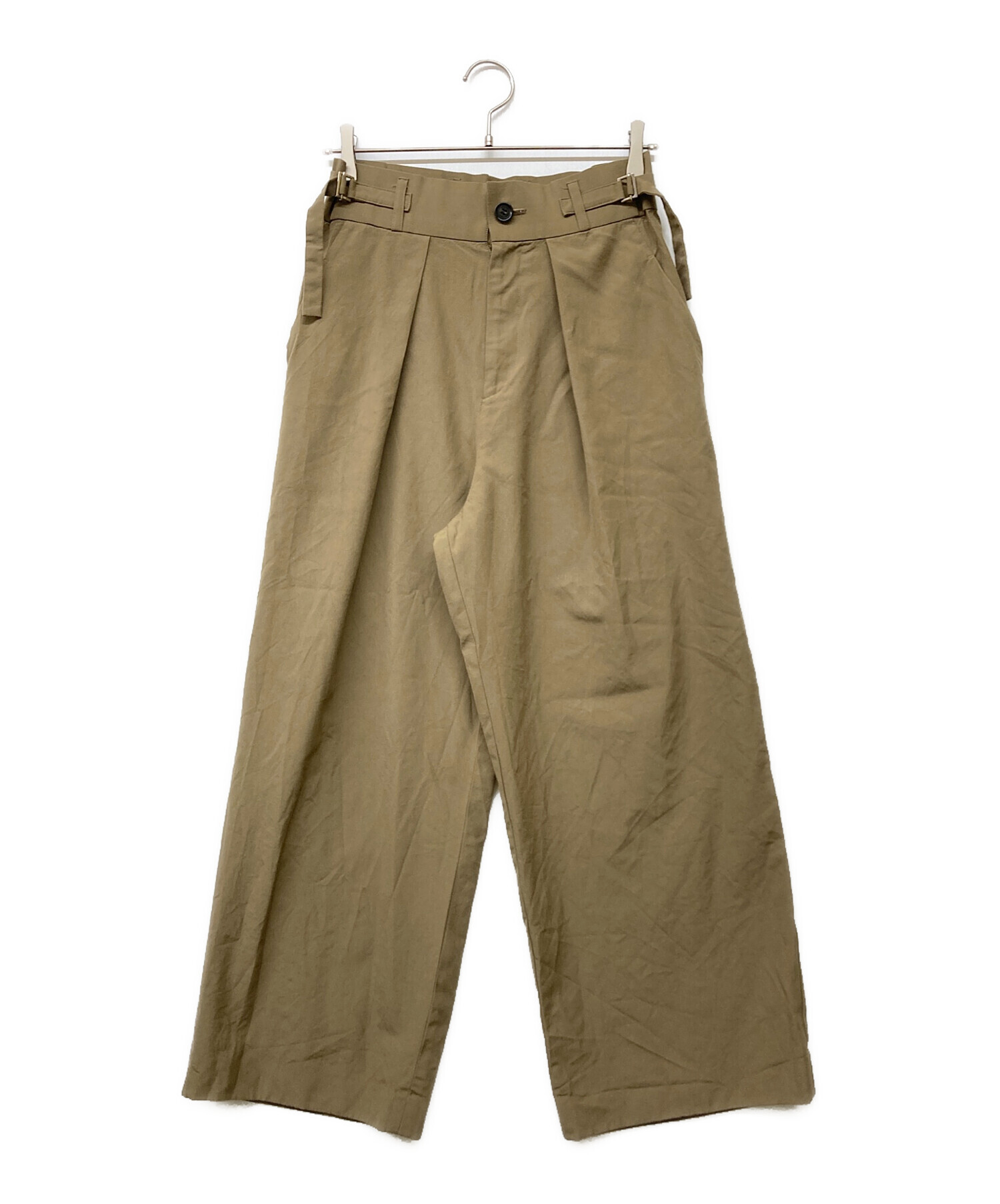 中古・古着通販】loin. (ロワン) サイドベルトワイドパンツ オリーブ
