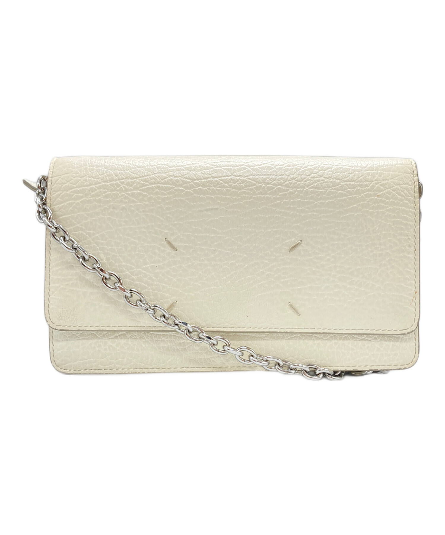 マルジェラ　チェーンショルダー長財布　ホワイト Maison Margiela メゾン・マルジェラ レザー ショルダーバッグ