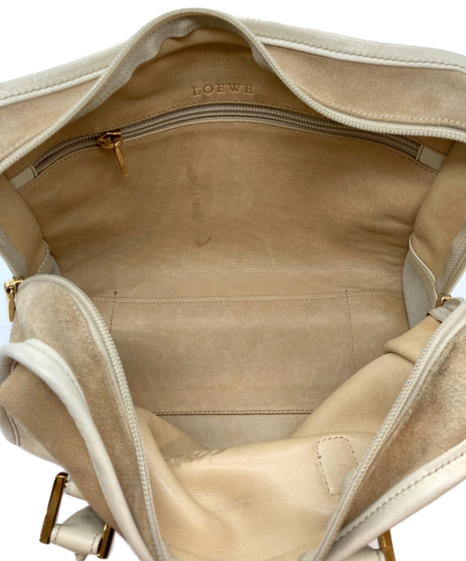 中古・古着通販】LOEWE (ロエベ) アマソナ28 スウェードハンドバッグ 