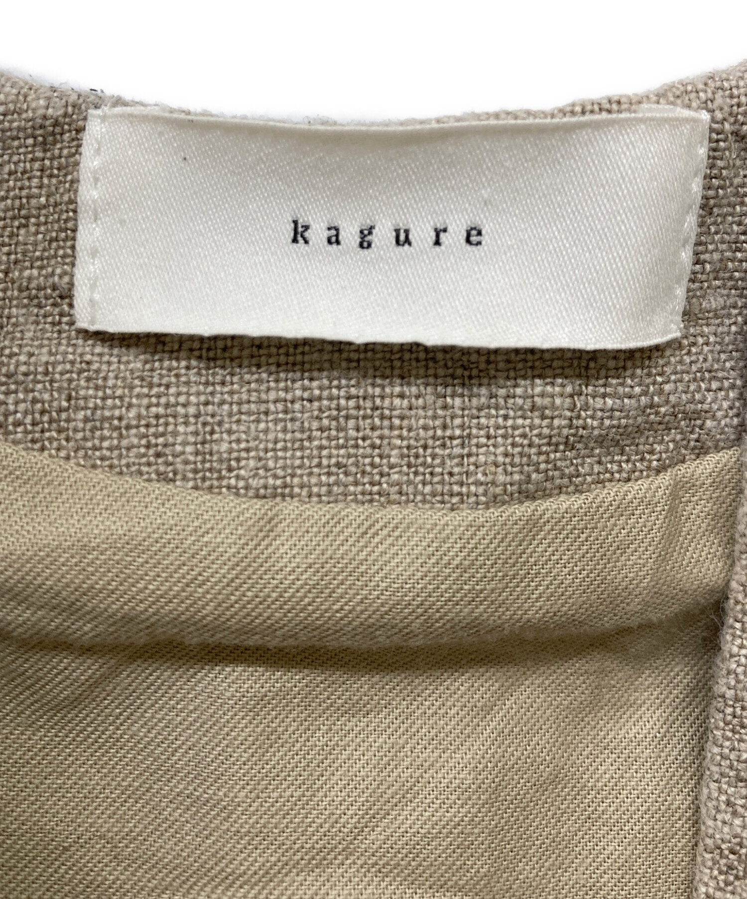 中古・古着通販】KAGURE (カグレ) リネンボックスワンピース ベージュ