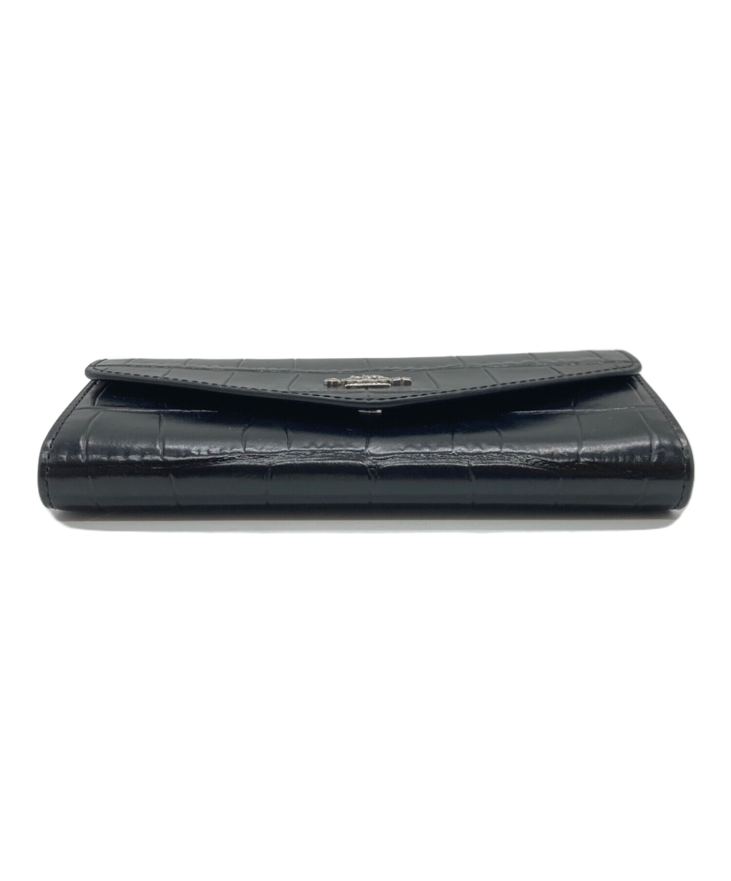 COACHクロコダイルエンベロープウォレットブラック定価71500円 中古・古着通販】COACH (コーチ) エンベロープ ウォレット ブラック