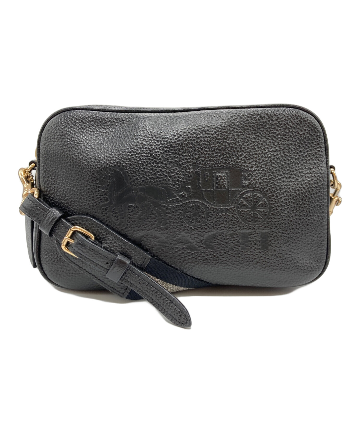 コーチ　ほぼ未使用！　ショルダーバッグ　オプアート　ロゴエンボス加工　総柄　本革 中古・古着通販】COACH (コーチ) エンボスロゴショルダーバッグ