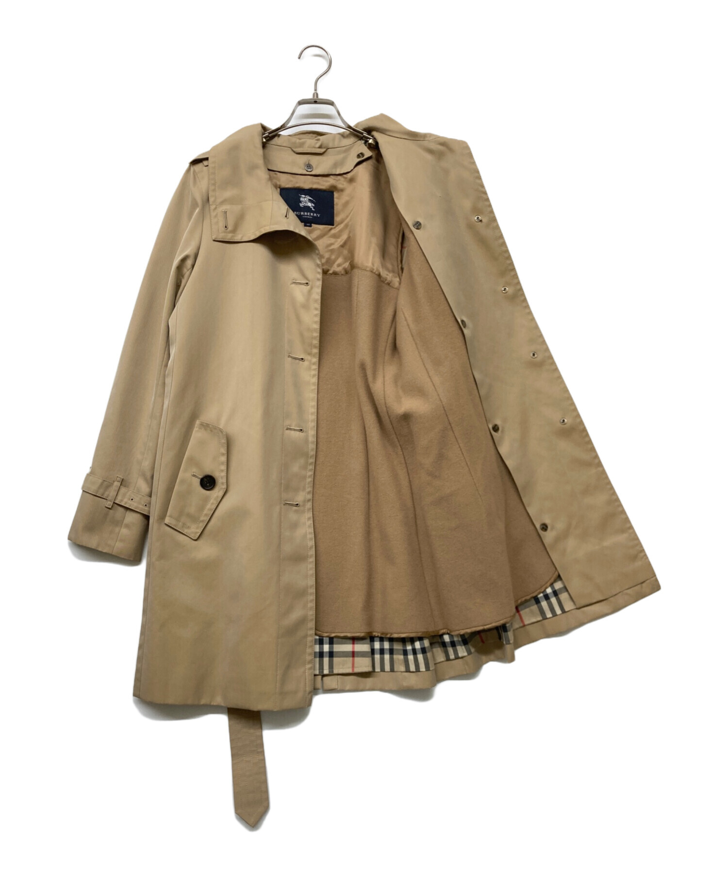 バーバリーロンドン　トレンチコート　ノバチェック　ライナー付き　ベージュ　L バーバリー ロンドン トレンチコート ノバチェック ライナー Lサイズ