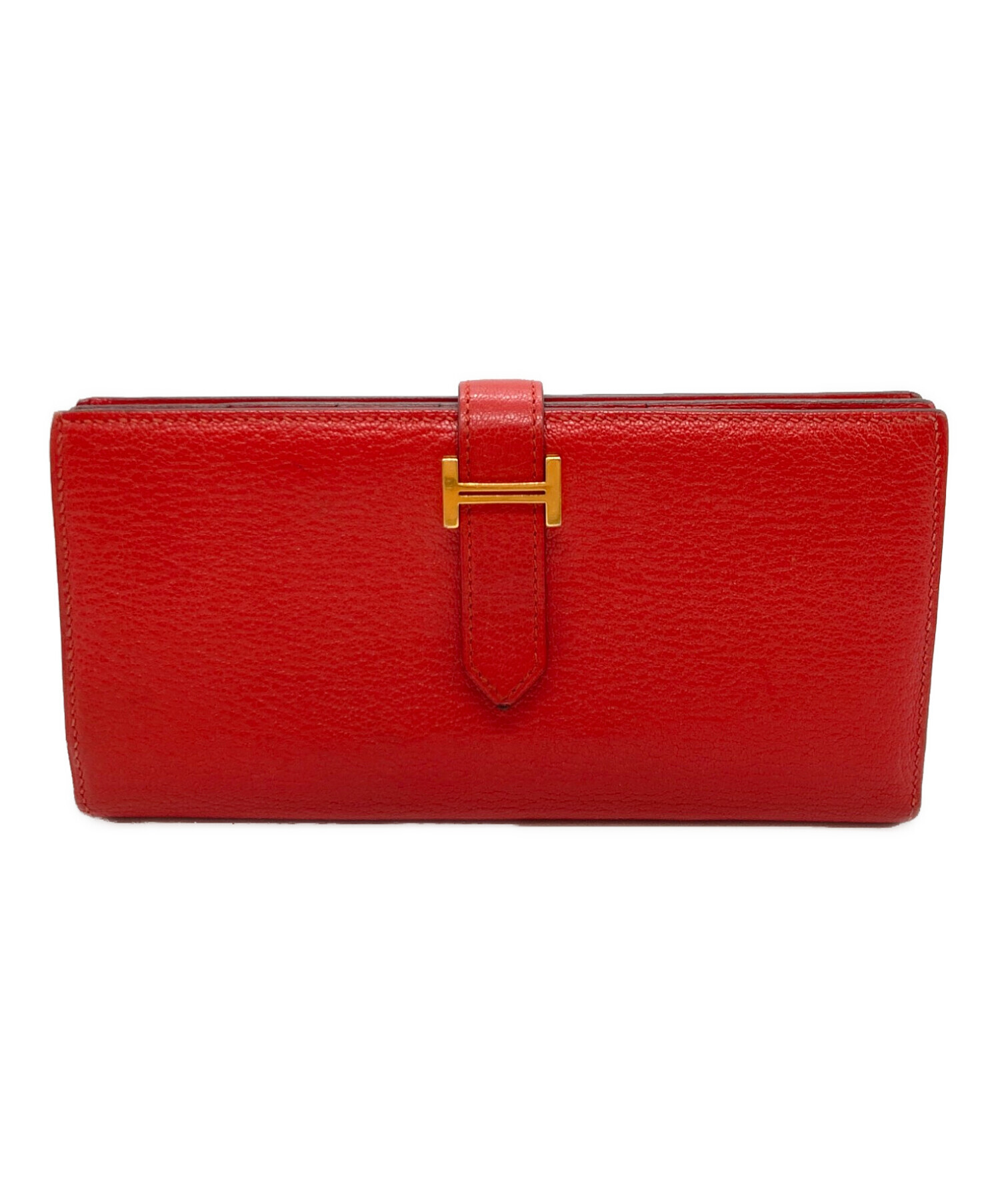 中古・古着通販】HERMES (エルメス) ベアンスフレ シェーブル レッド