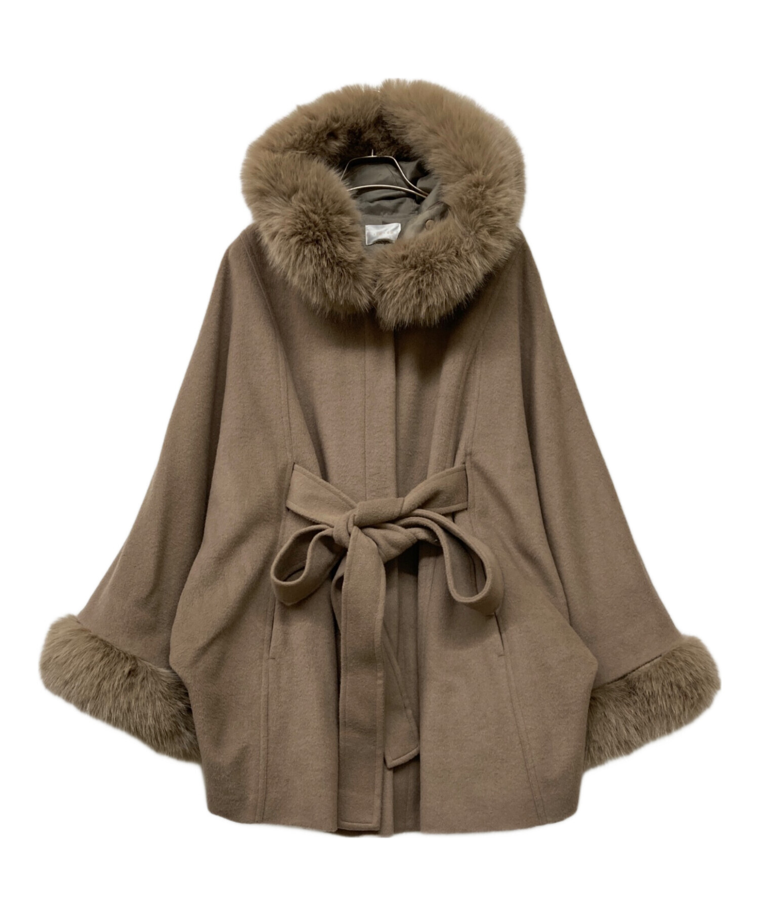 リエンダ ファー ポンチョ コート rienda rienda ポンチョ ウールMIXフードポンチョコート 秋服 冬服 レディース