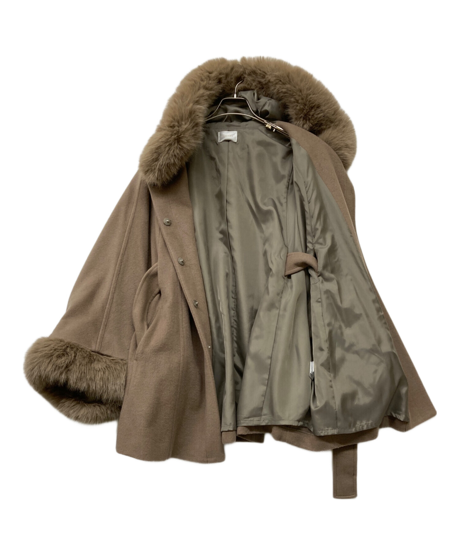 中古・古着通販】rienda (リエンダ) ウールMIXフードポンチョコート