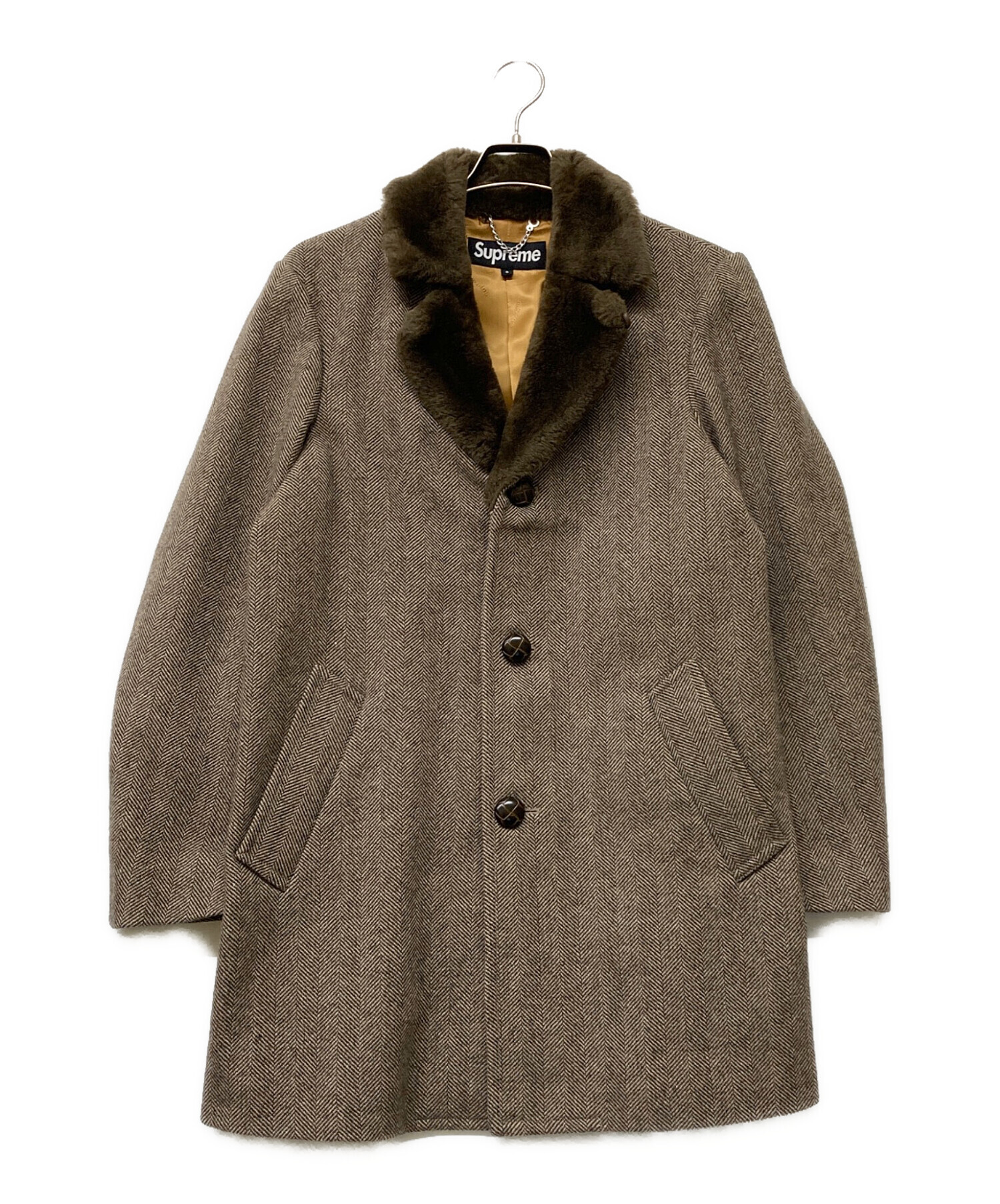 supreme コート　Fur Collar Tweed Coat 中古・古着通販】SUPREME (シュプリーム) 15AW Fur Collar Tweed Coat