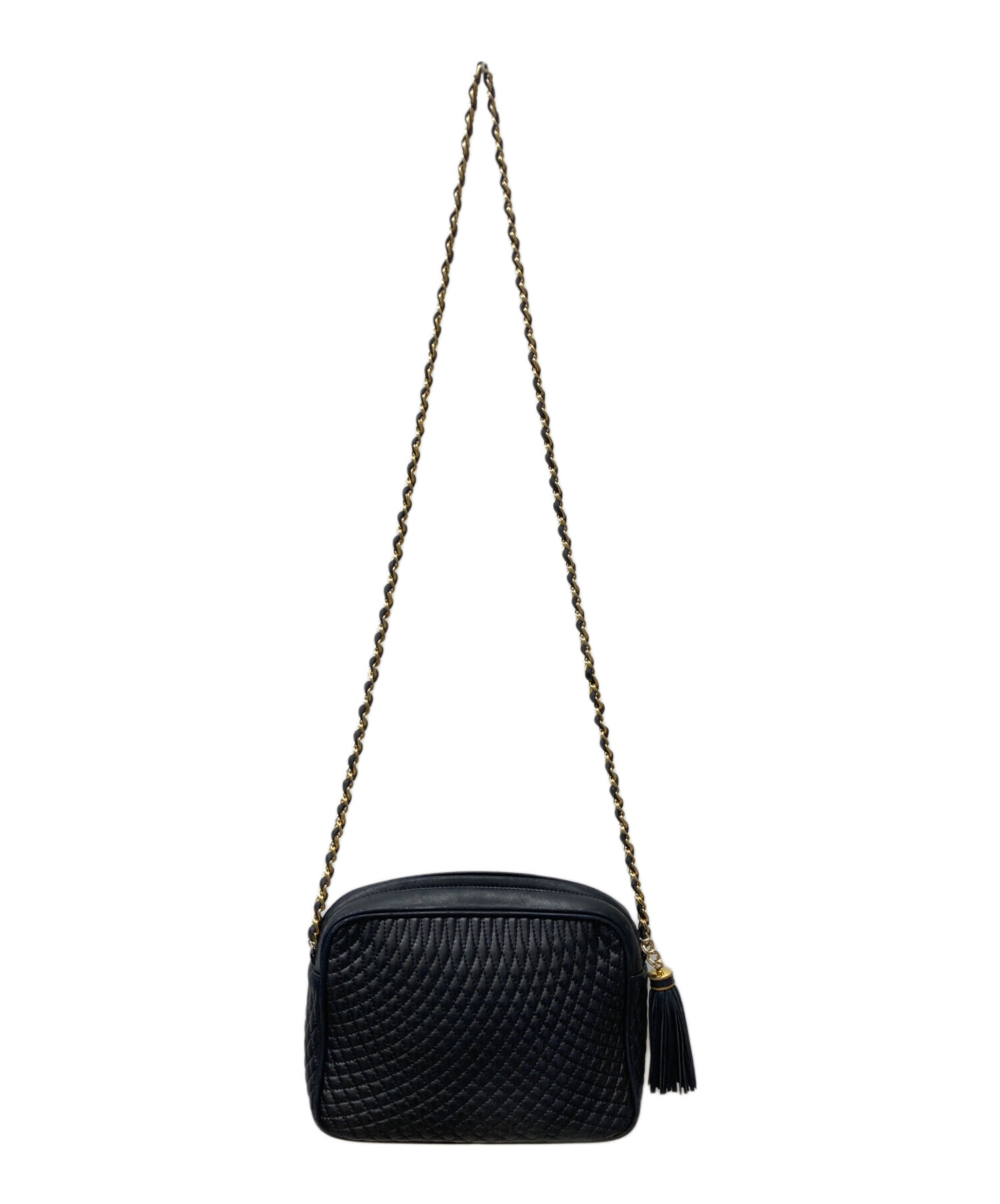 BALLY バリー　ブラックレザー ショルダーバック 中古・古着通販】BALLY (バリー) チェーンレザーショルダーバッグ