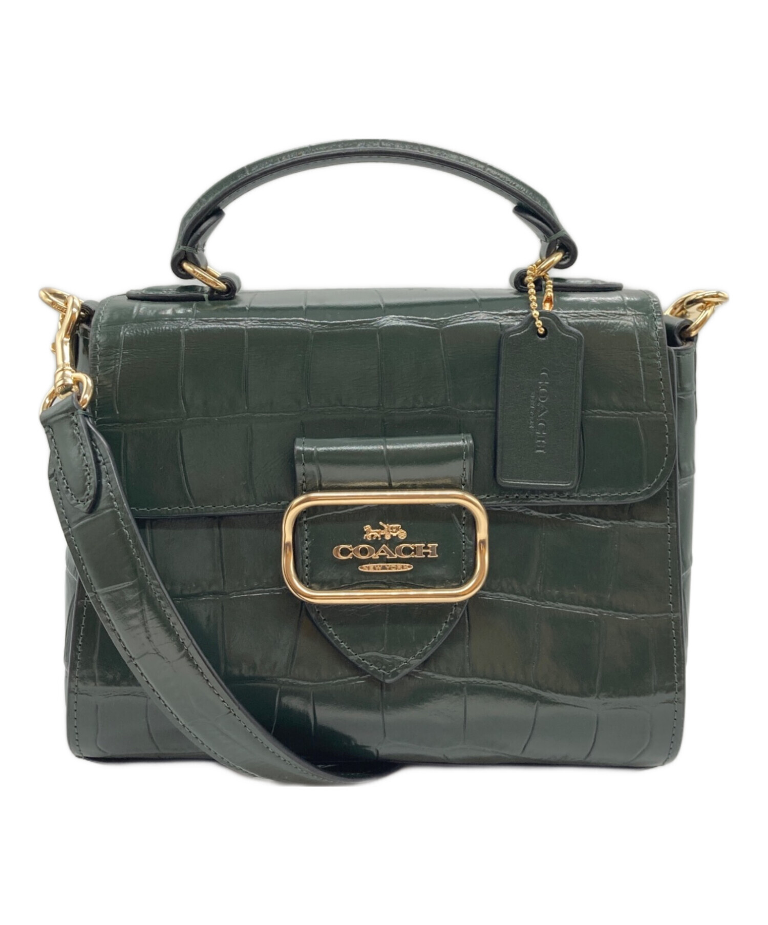 COACH コーチ ハドソン 2way A4ビジネスバッグ 肩掛け グリーン系 中古・古着通販】COACH (コーチ) モーガン トップ ハンドル 2WAYバッグ