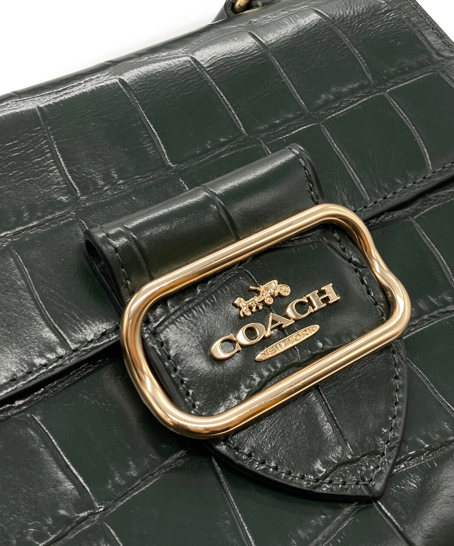 COACH コーチ ハドソン 2way A4ビジネスバッグ 肩掛け グリーン系 中古・古着通販】COACH (コーチ) モーガン トップ ハンドル 2WAYバッグ