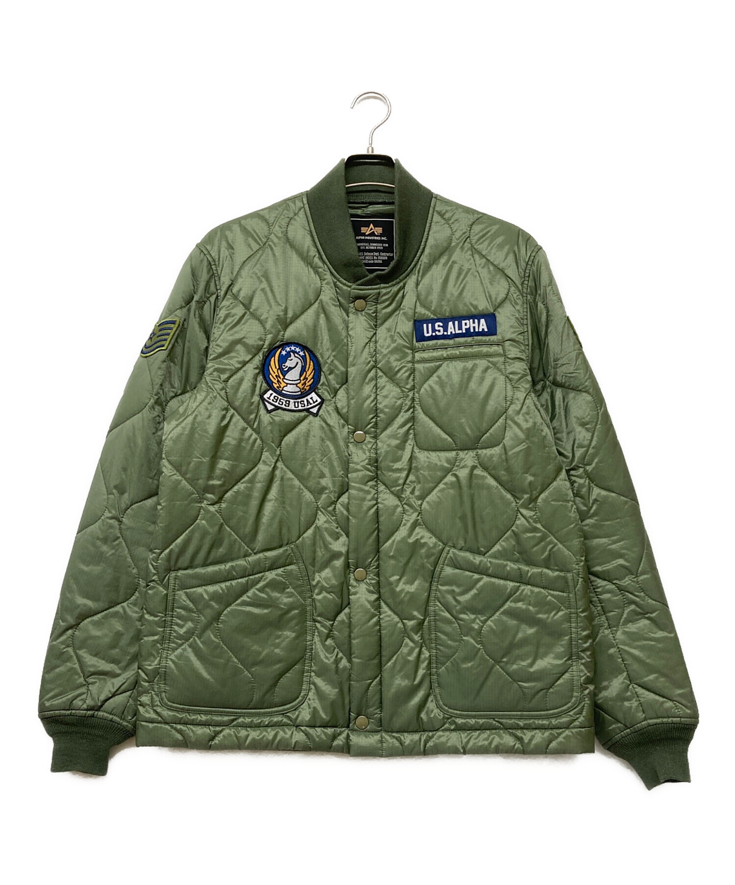 中古・古着通販】ALPHA (アルファ) リブキルトジャケット パッチド