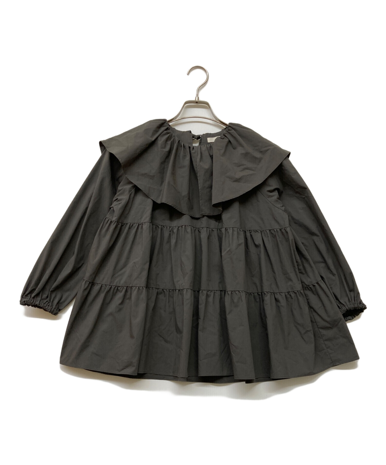 中古・古着通販】YORI (ヨリ) フリルカラーティアードブラウス