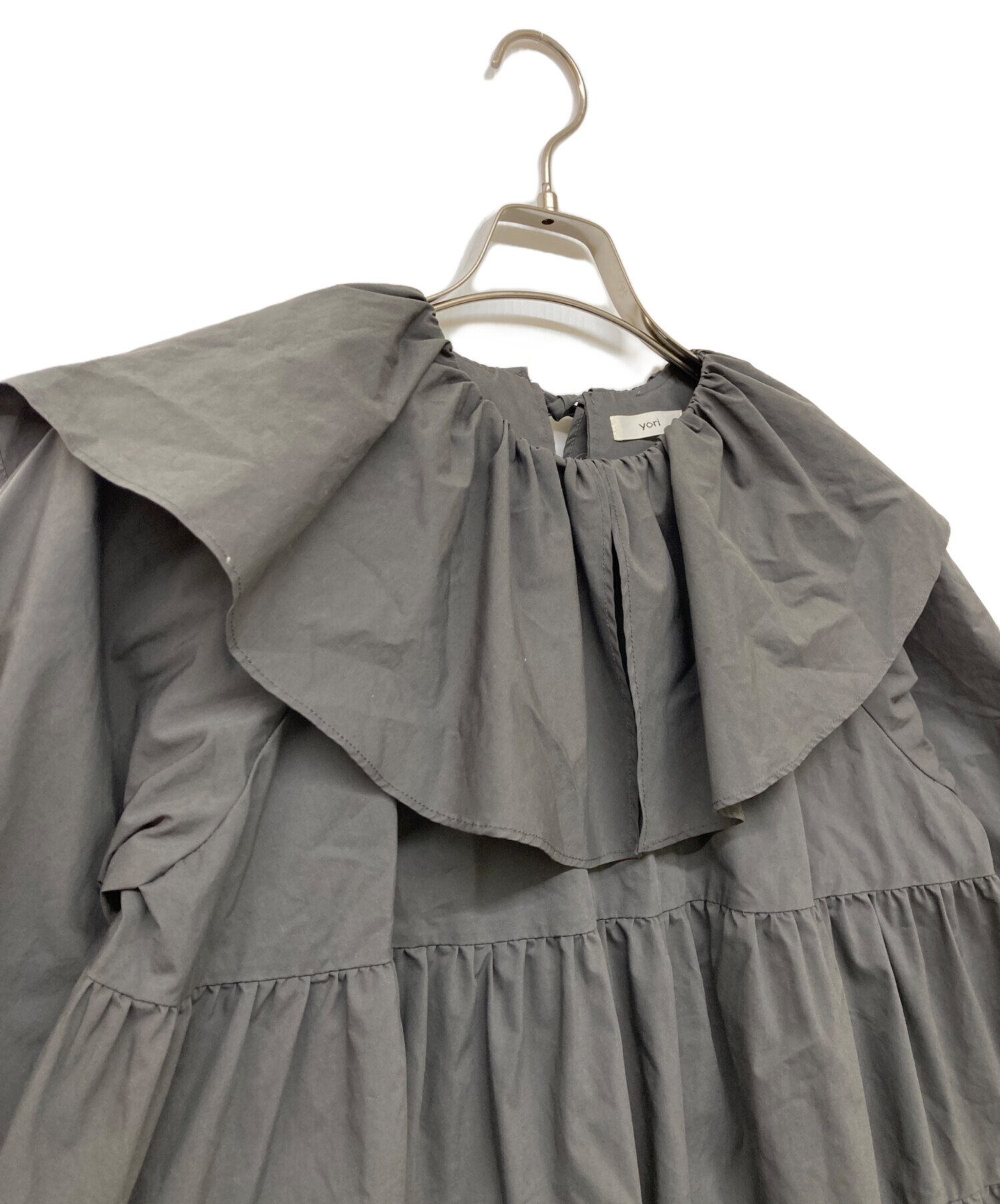 中古・古着通販】YORI (ヨリ) フリルカラーティアードブラウス