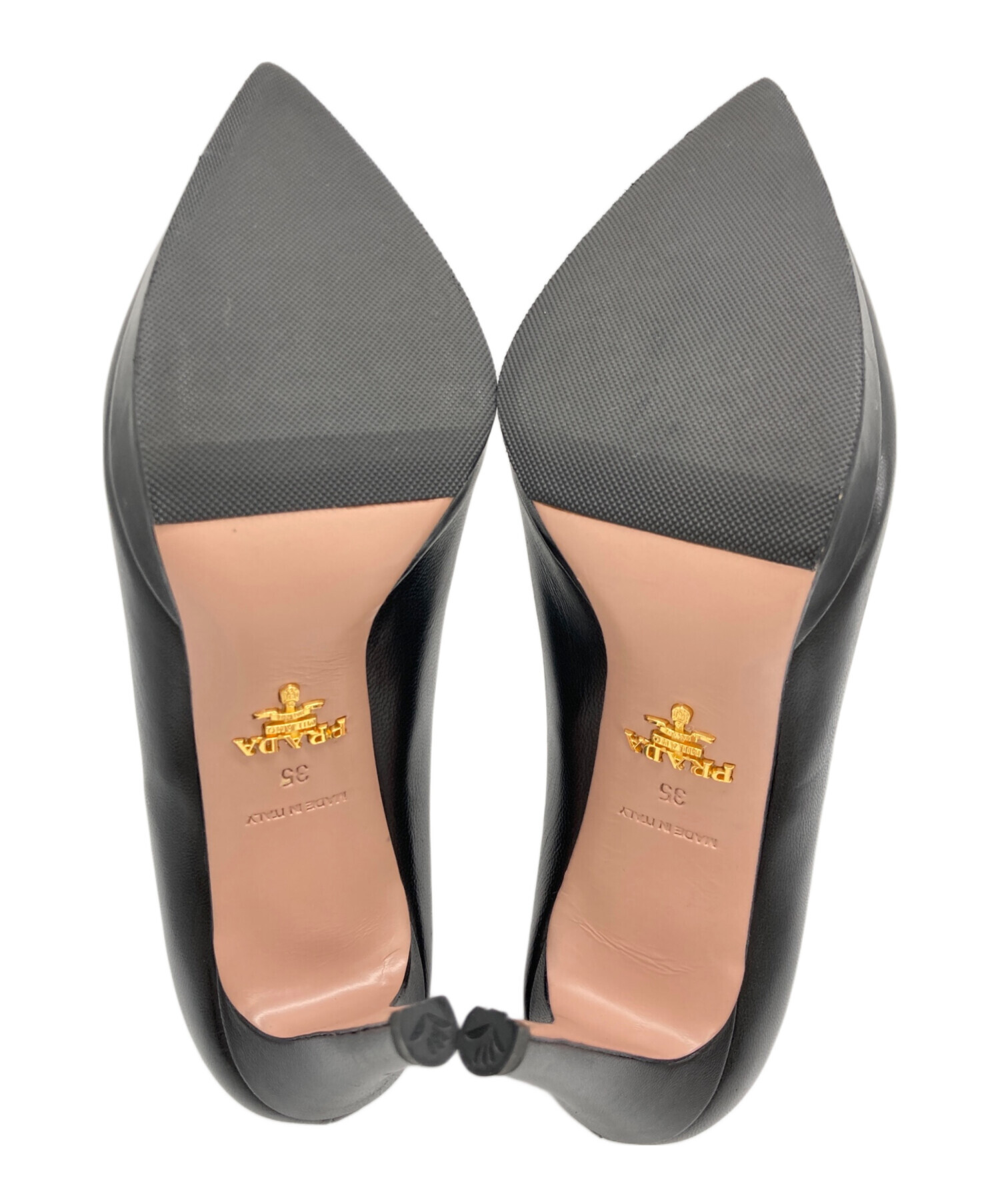中古・古着通販】PRADA (プラダ) ポインテッドトゥヒールパンプス 