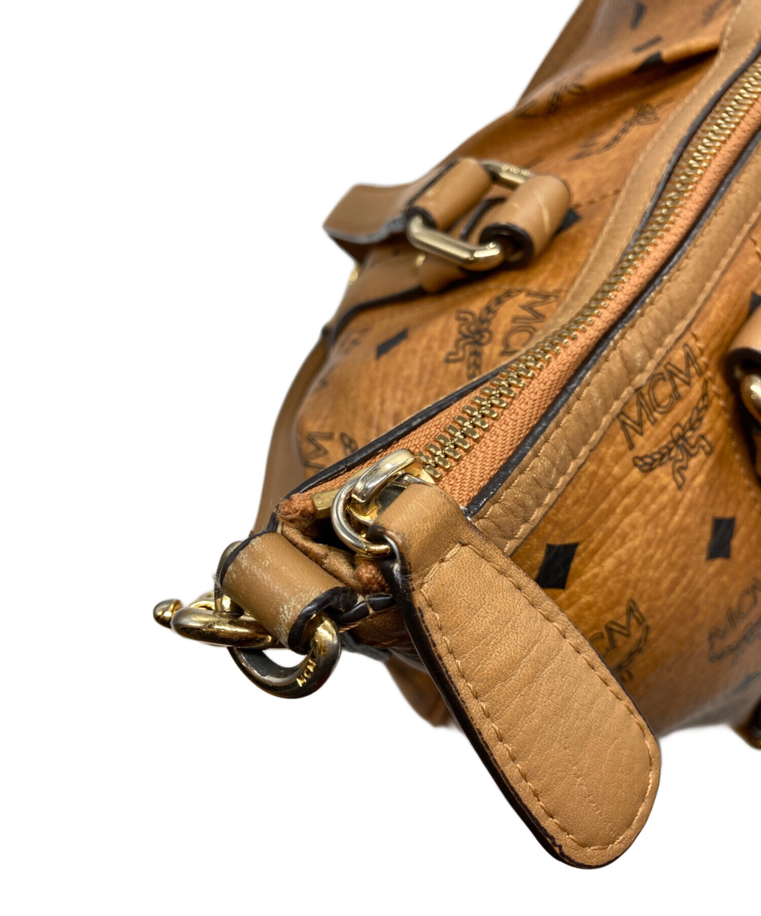 MCM ブラウンレザーハンドバッグ 中古・古着通販】MCM (エムシーエム) 2WAYレザーショルダーバッグ