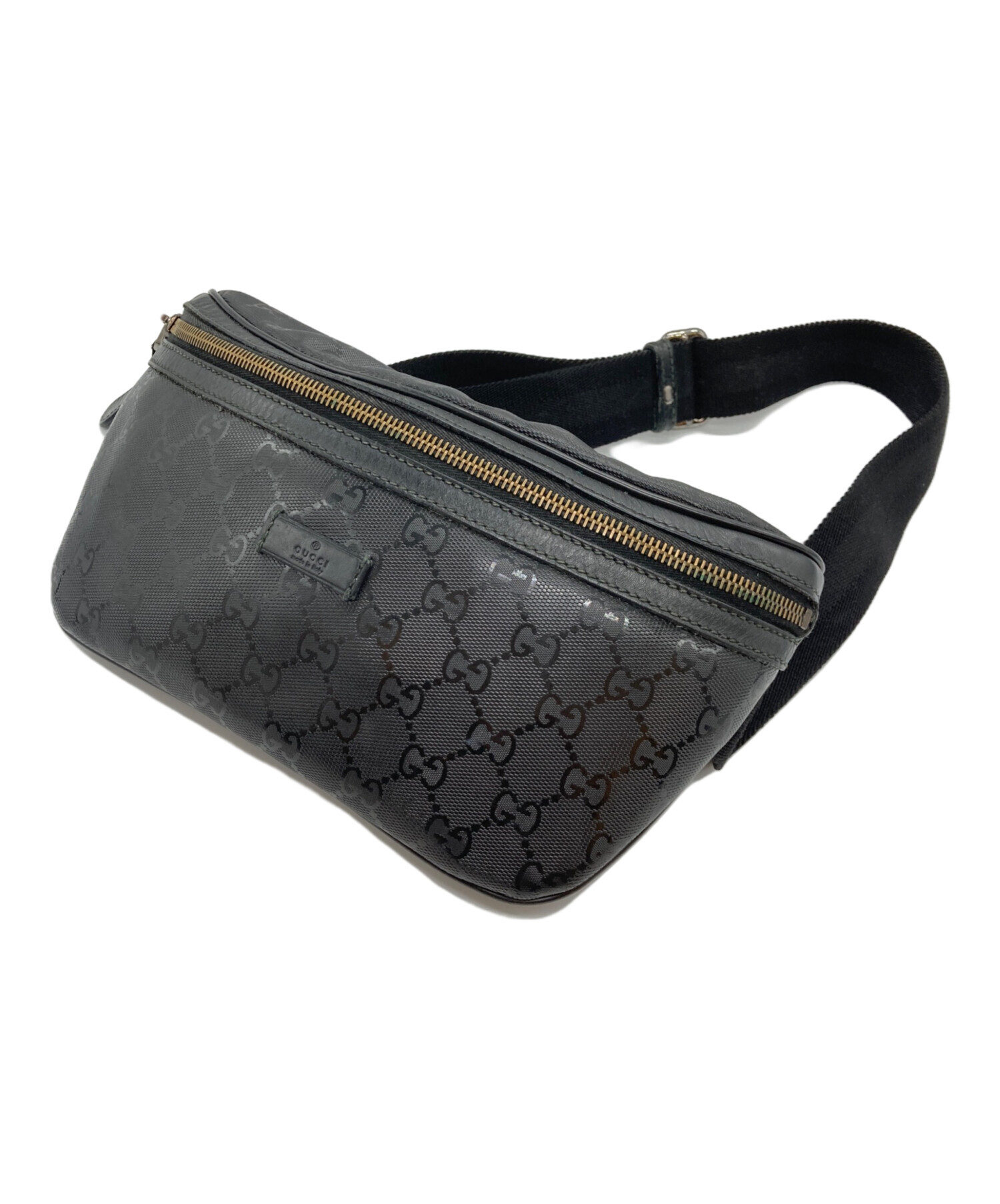 GUCCI グッチ　GGインプリメ　ウエストバッグ　ボディバッグ 中古・古着通販】GUCCI (グッチ) GGインプリメウエストバッグ ブラック
