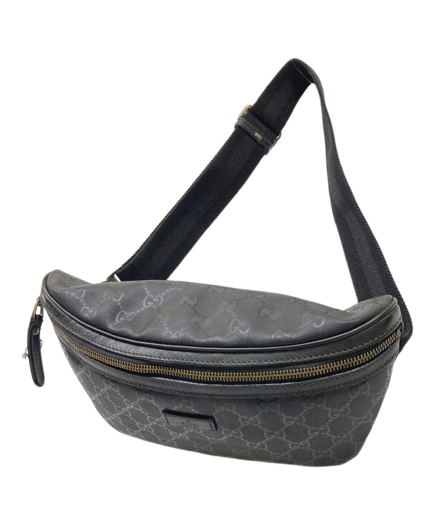 中古・古着通販】GUCCI (グッチ) GGインプリメウエストバッグ ブラック