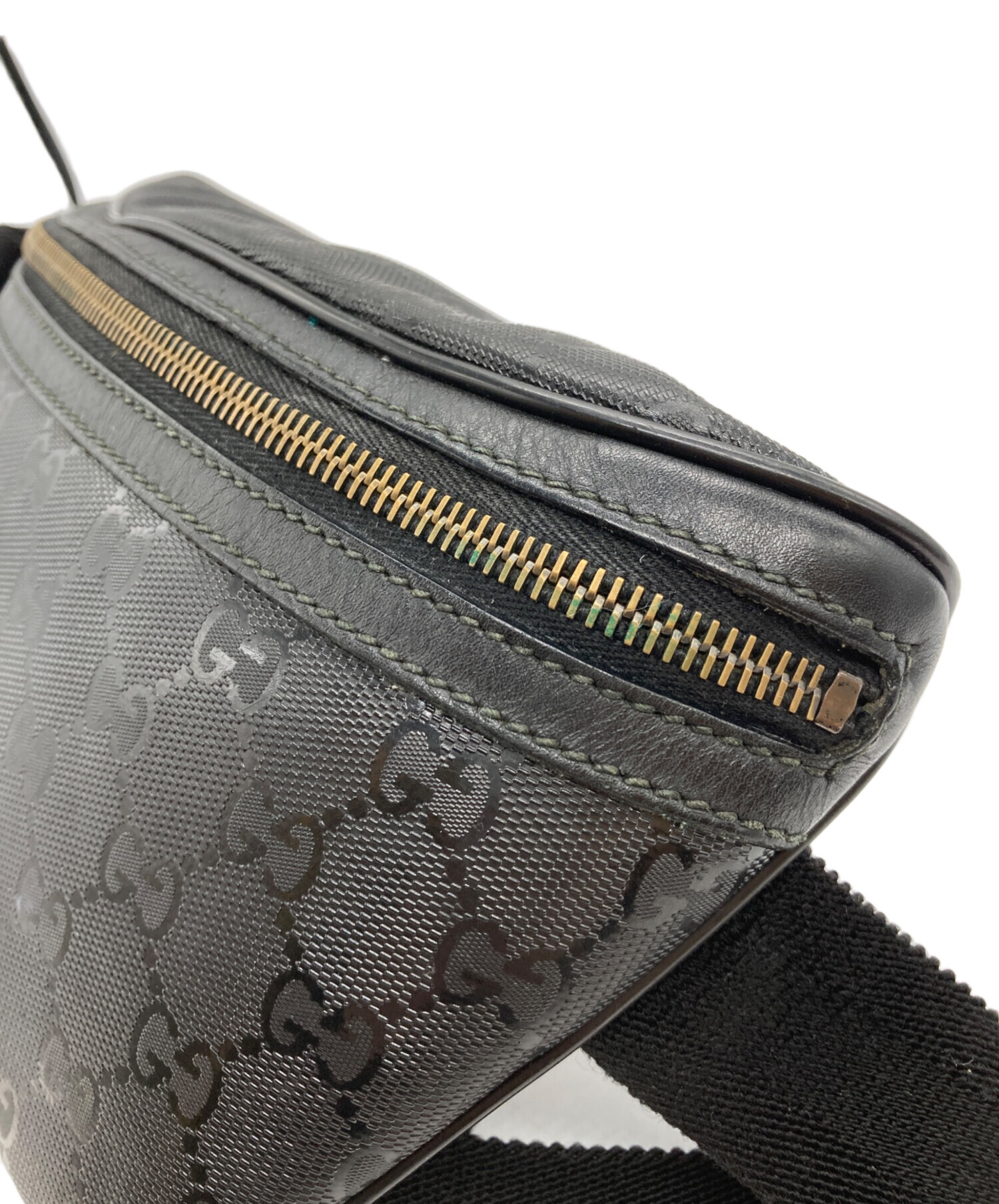 中古・古着通販】GUCCI (グッチ) GGインプリメウエストバッグ ブラック