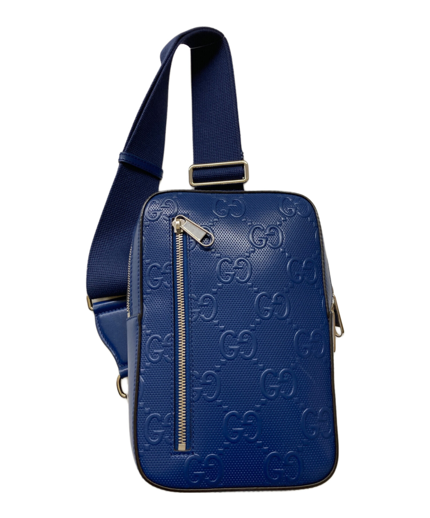 中古・古着通販】GUCCI (グッチ) GGエンボス クロスボディ ブルー