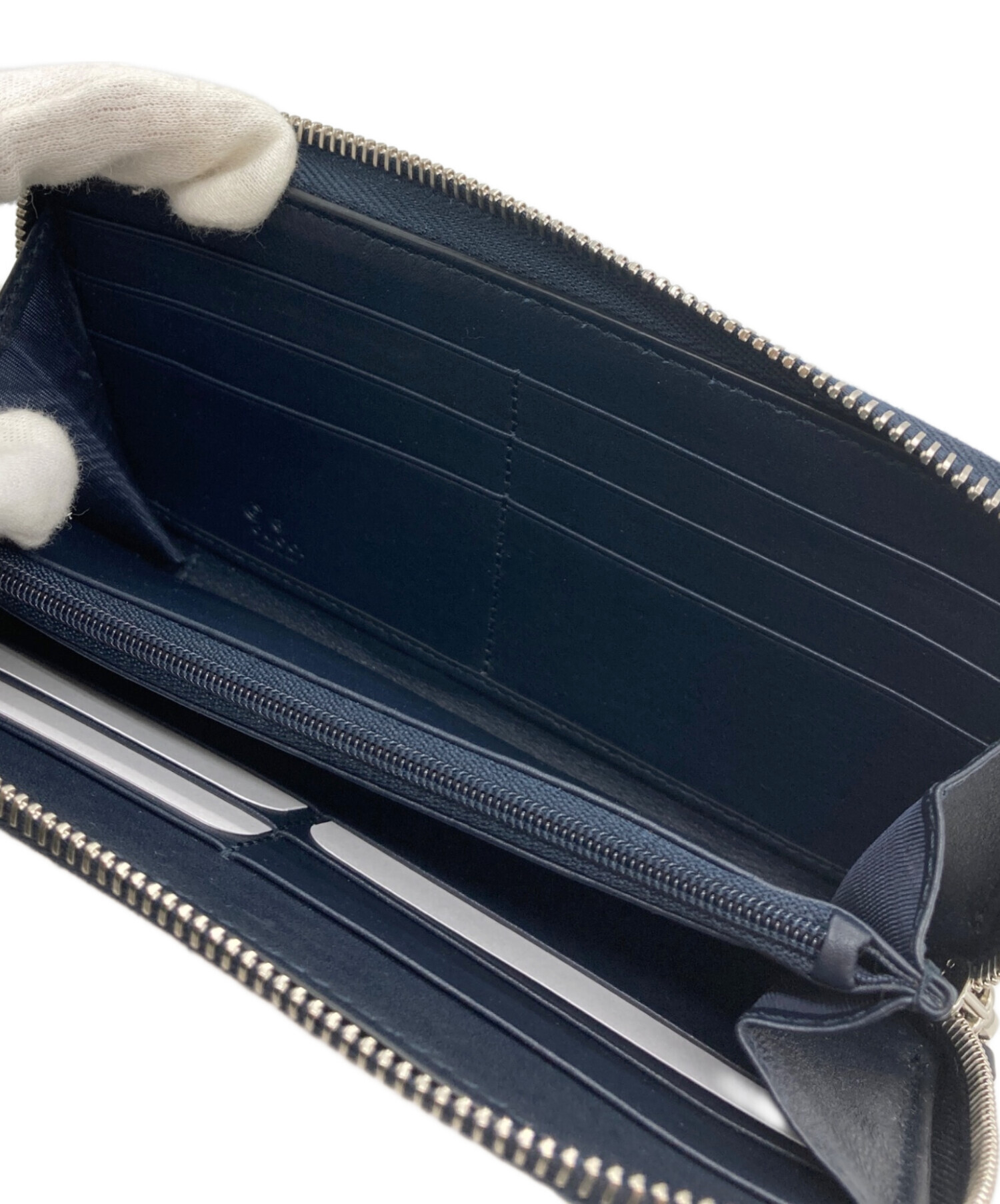 中古・古着通販】GUCCI (グッチ) ラウンドジップウォレット ネイビー