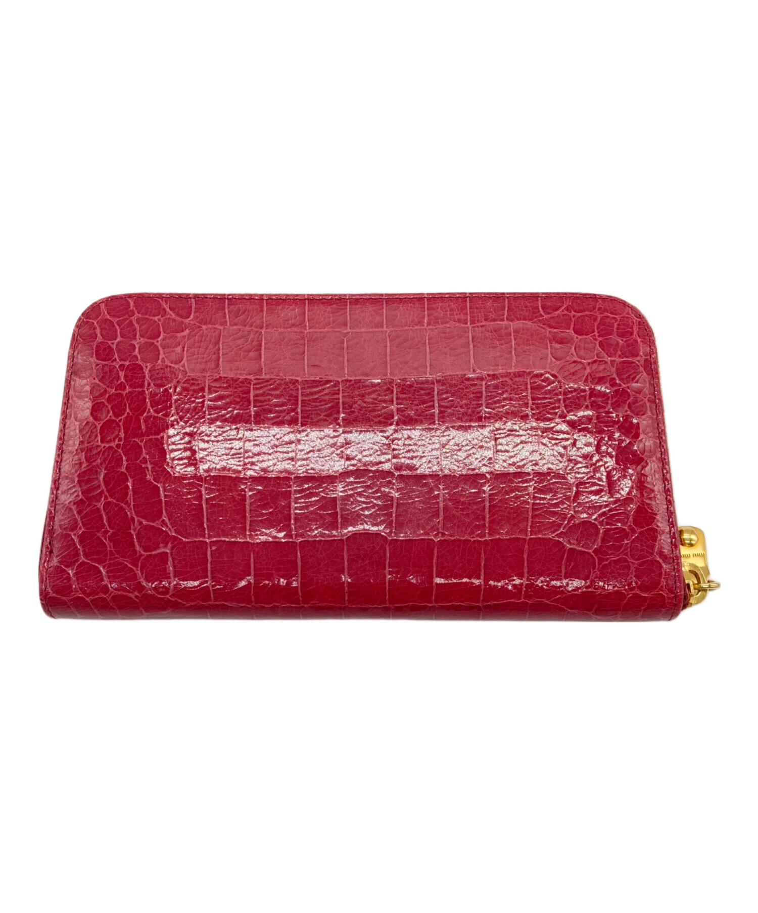 中古・古着通販】MIU MIU (ミュウミュウ) クロコ型押しラウンド 中古・古着通販】MIU MIU (ミュウミュウ) クロコ型押しラウンド