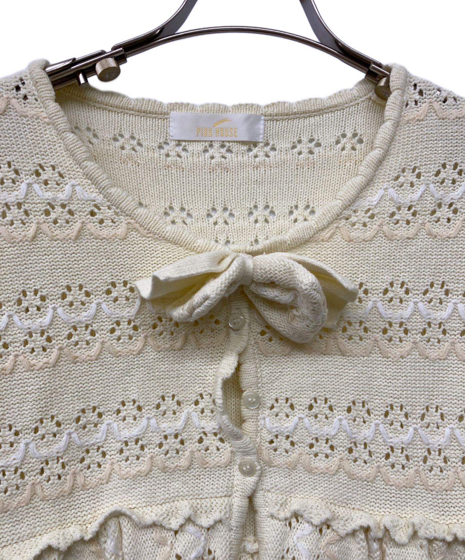 中古・古着通販】PINK HOUSE (ピンクハウス) スカラップ風刺繍ニット